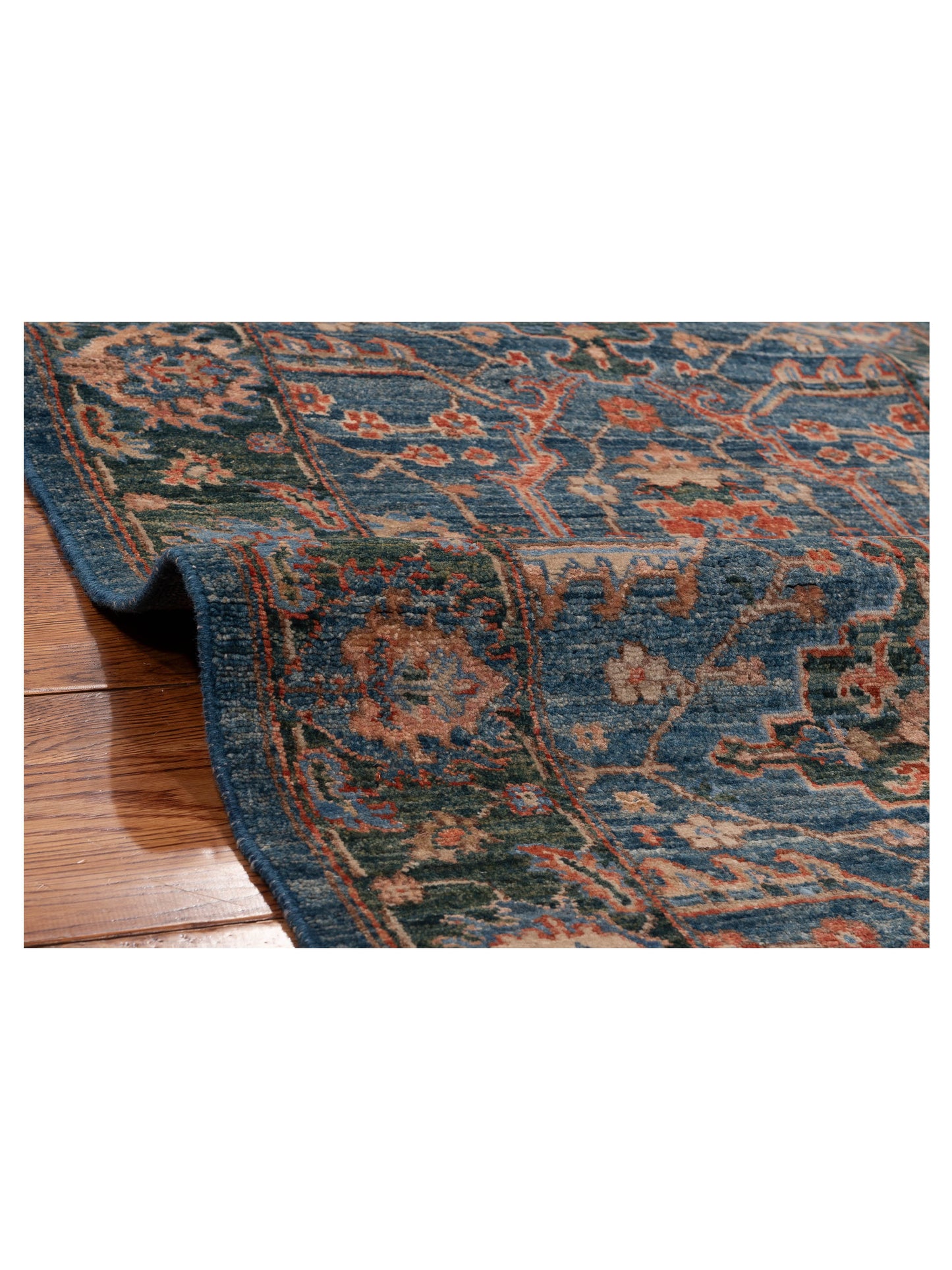 Sultan 153756 Blue Green 2.8x9.4 Hand Knotted Rug
