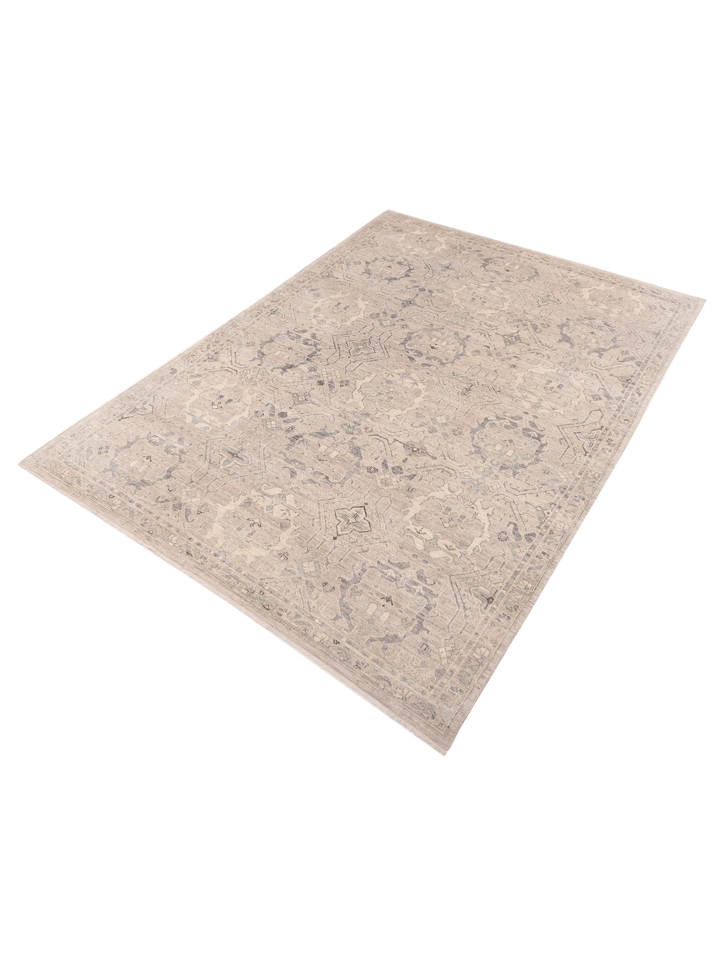 Angora Oushak 153759 Silver Gray 8.9x11.11 Hand Knotted Rug