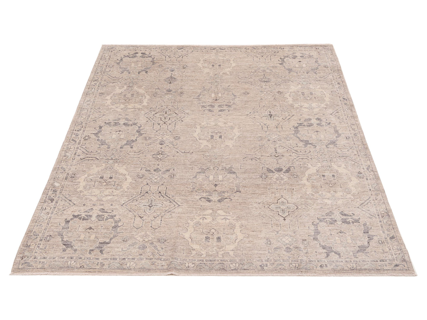 Angora Oushak 153760 Gray Gray 8.2x9.6 Hand Knotted Rug