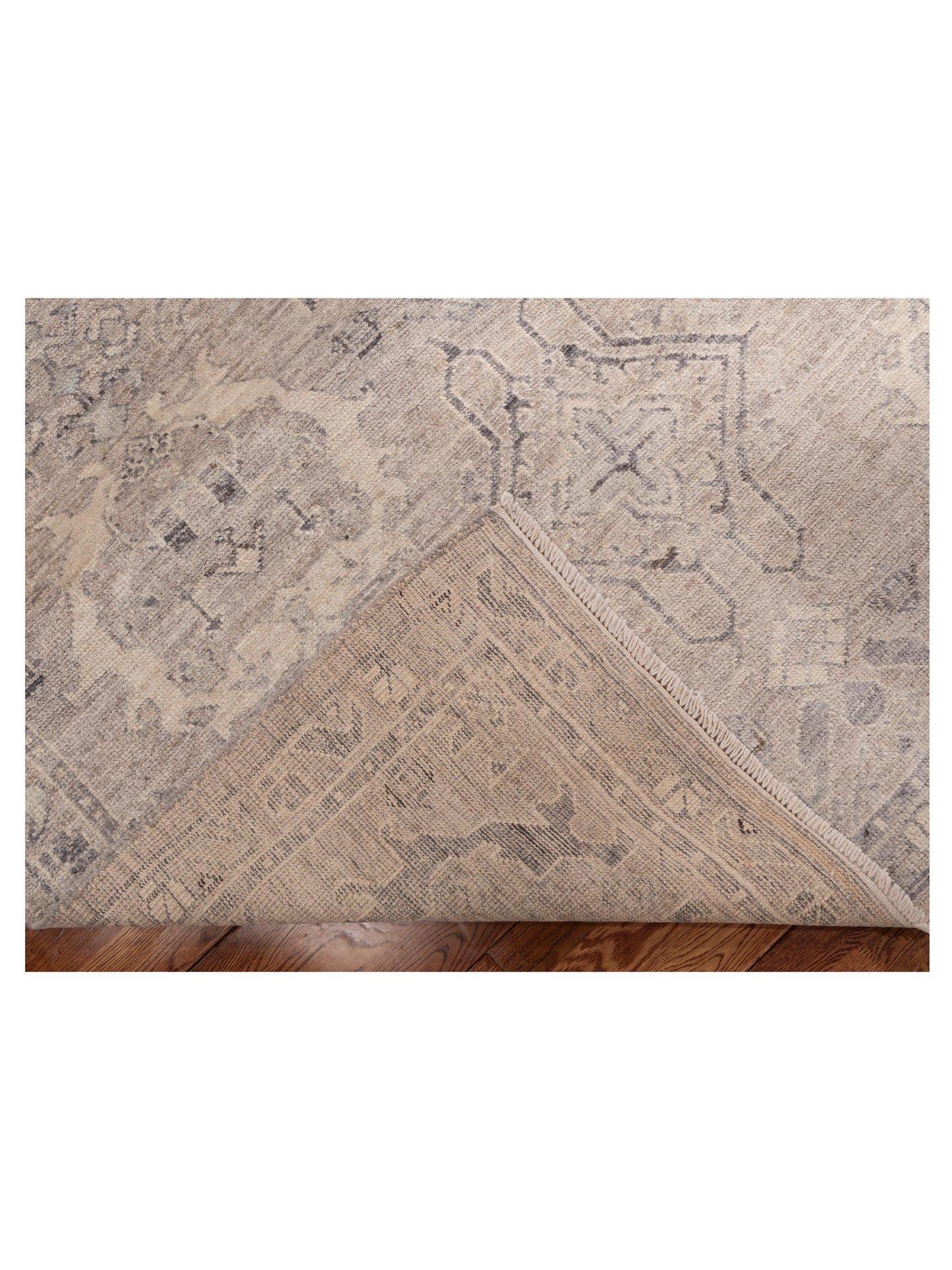 Angora Oushak 153760 Gray Gray 8.2x9.6 Hand Knotted Rug