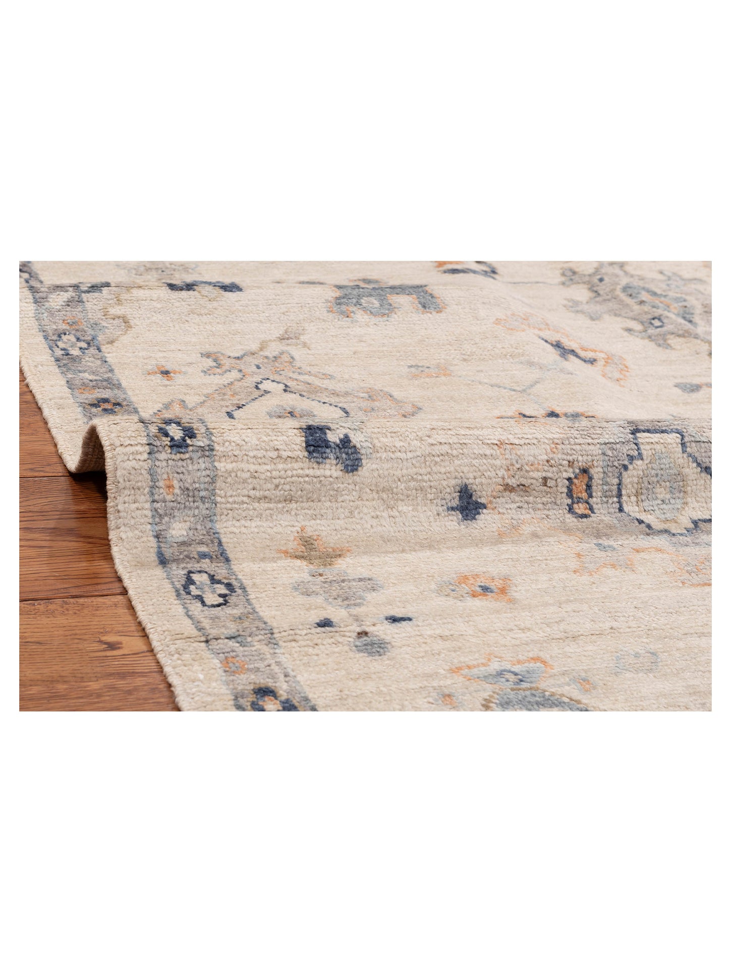 Angora Oushak 153761 Ivory Gray 5.9x8.9 Hand Knotted Rug