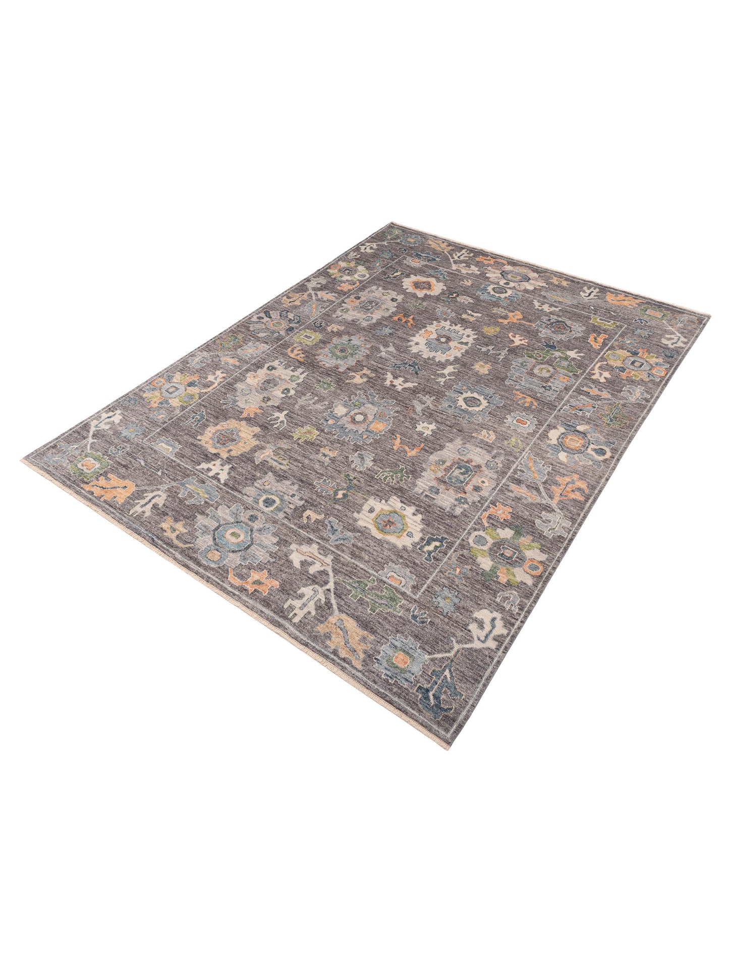 Angora Oushak 153763 Gray Gray 8.10x11.9 Hand Knotted Rug