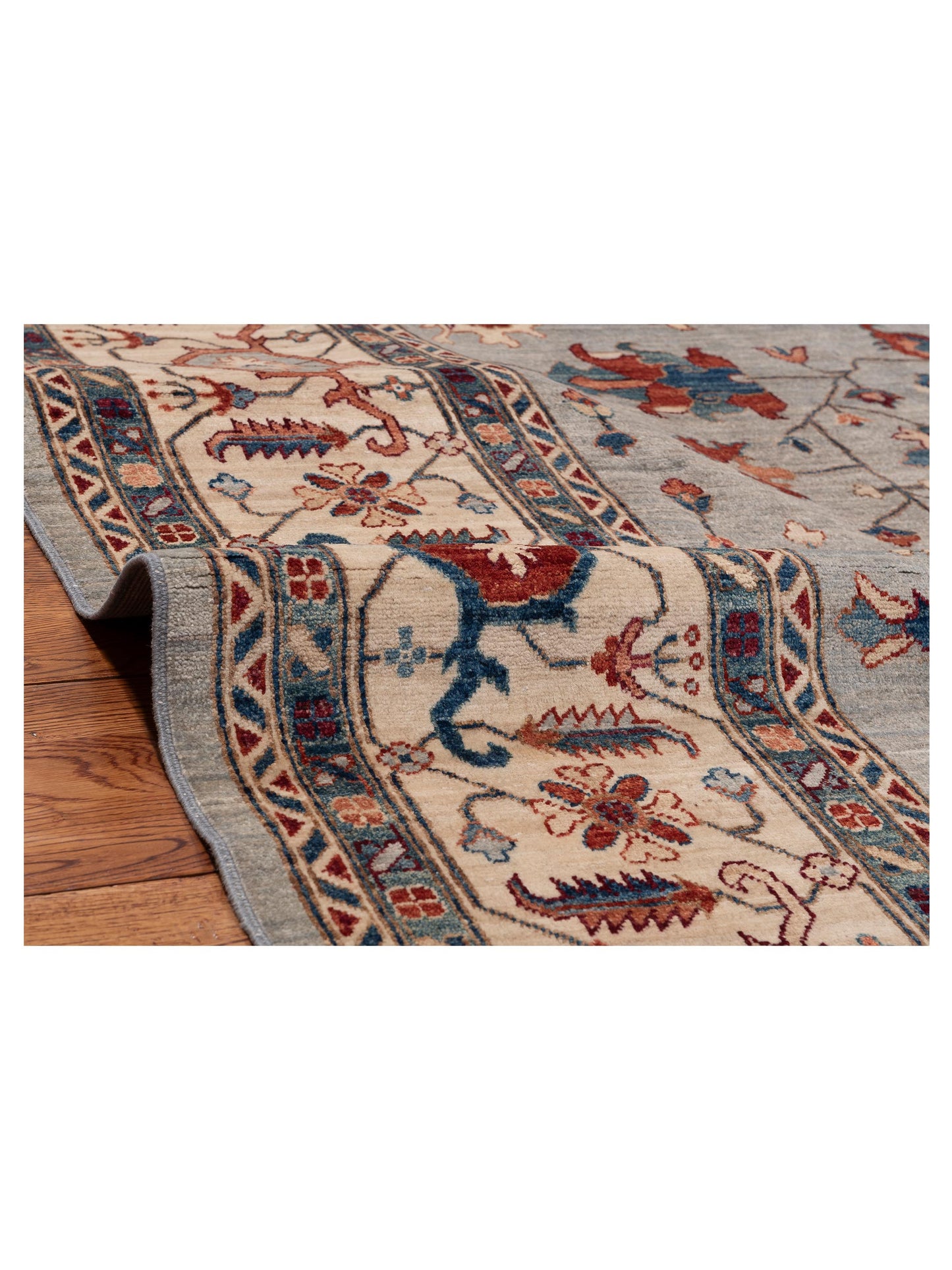 Sultan 153768 Silver Ivory 8.11x11.9 Hand Knotted Rug