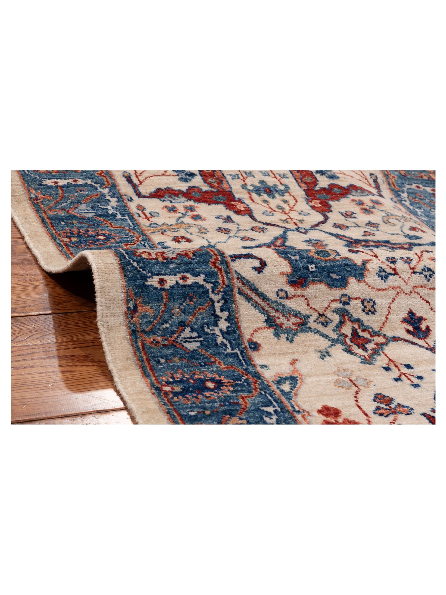 Sultan 153773 Ivory Blue 2.9x11.7 Hand Knotted Rug