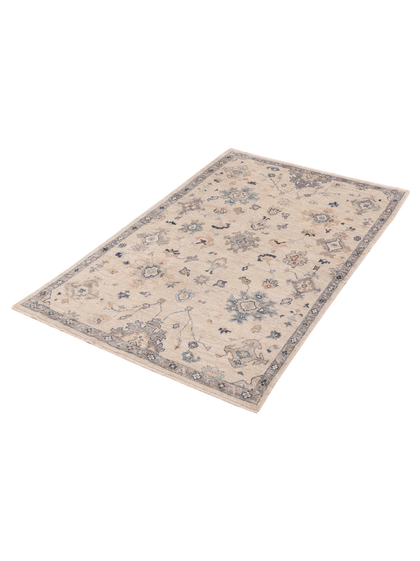 Angora Oushak 153779 Ivory Gray 4.11x7.9 Hand Knotted Rug