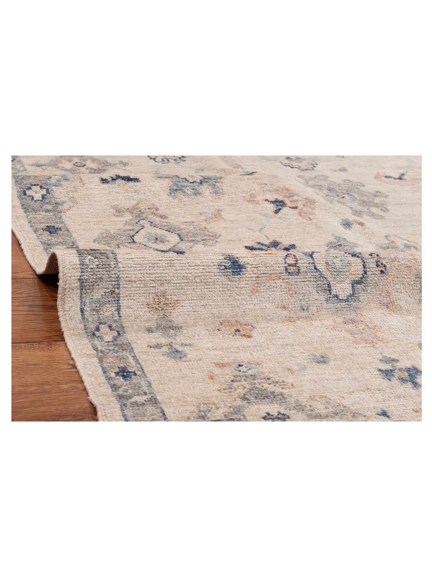 Angora Oushak 153779 Ivory Gray 4.11x7.9 Hand Knotted Rug