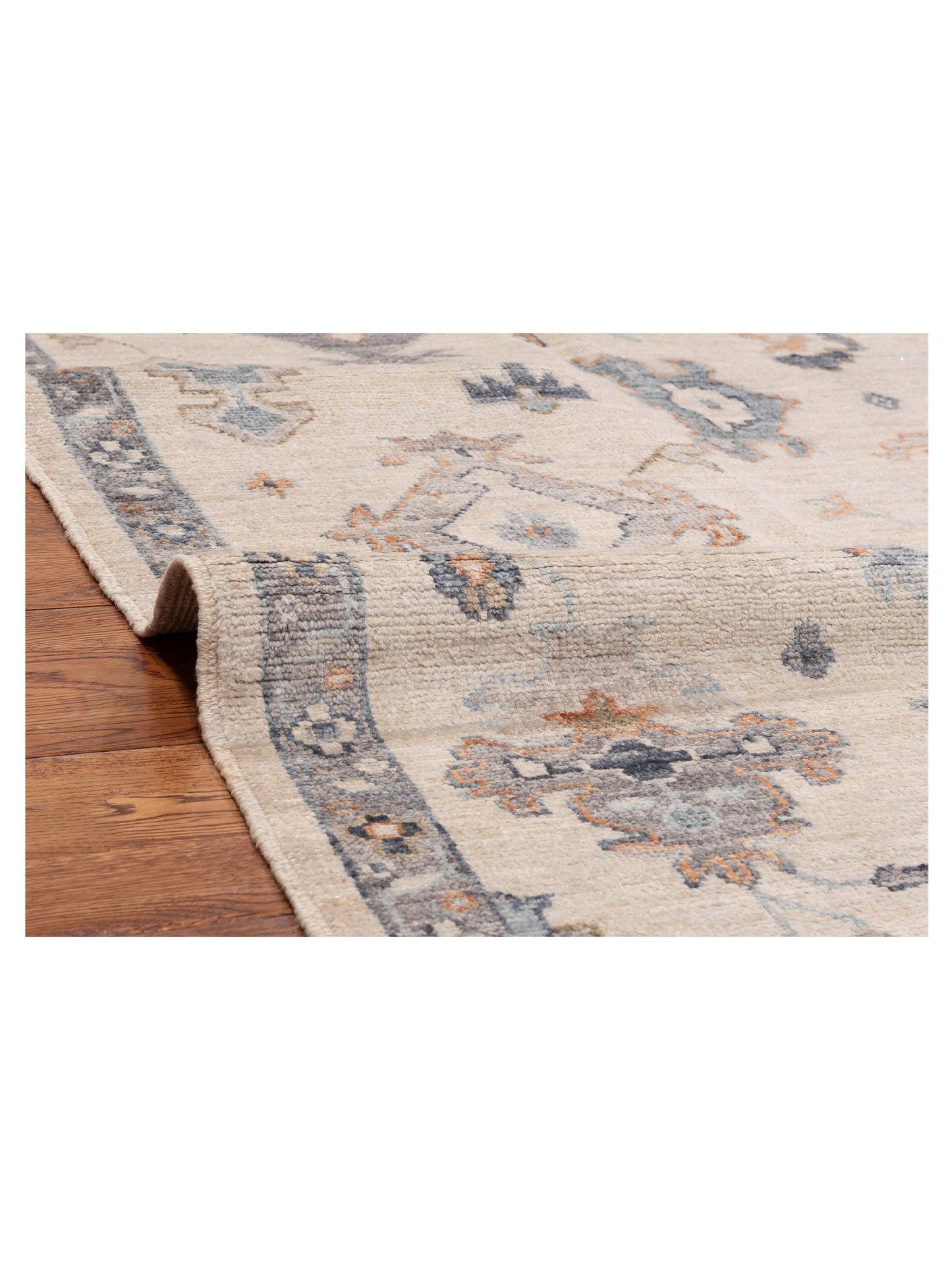 Angora Oushak 153790 Ivory Gray 8.1x9.9 Hand Knotted Rug