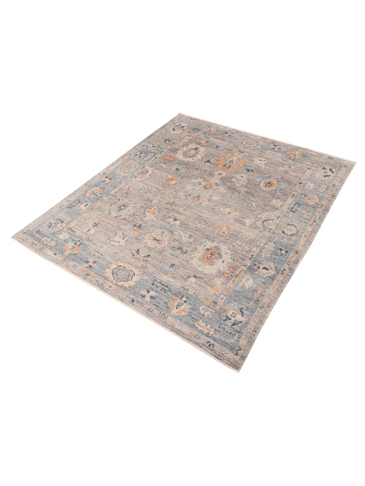 Angora Oushak 153793 Gray Gray 8.3x9.10 Hand Knotted Rug