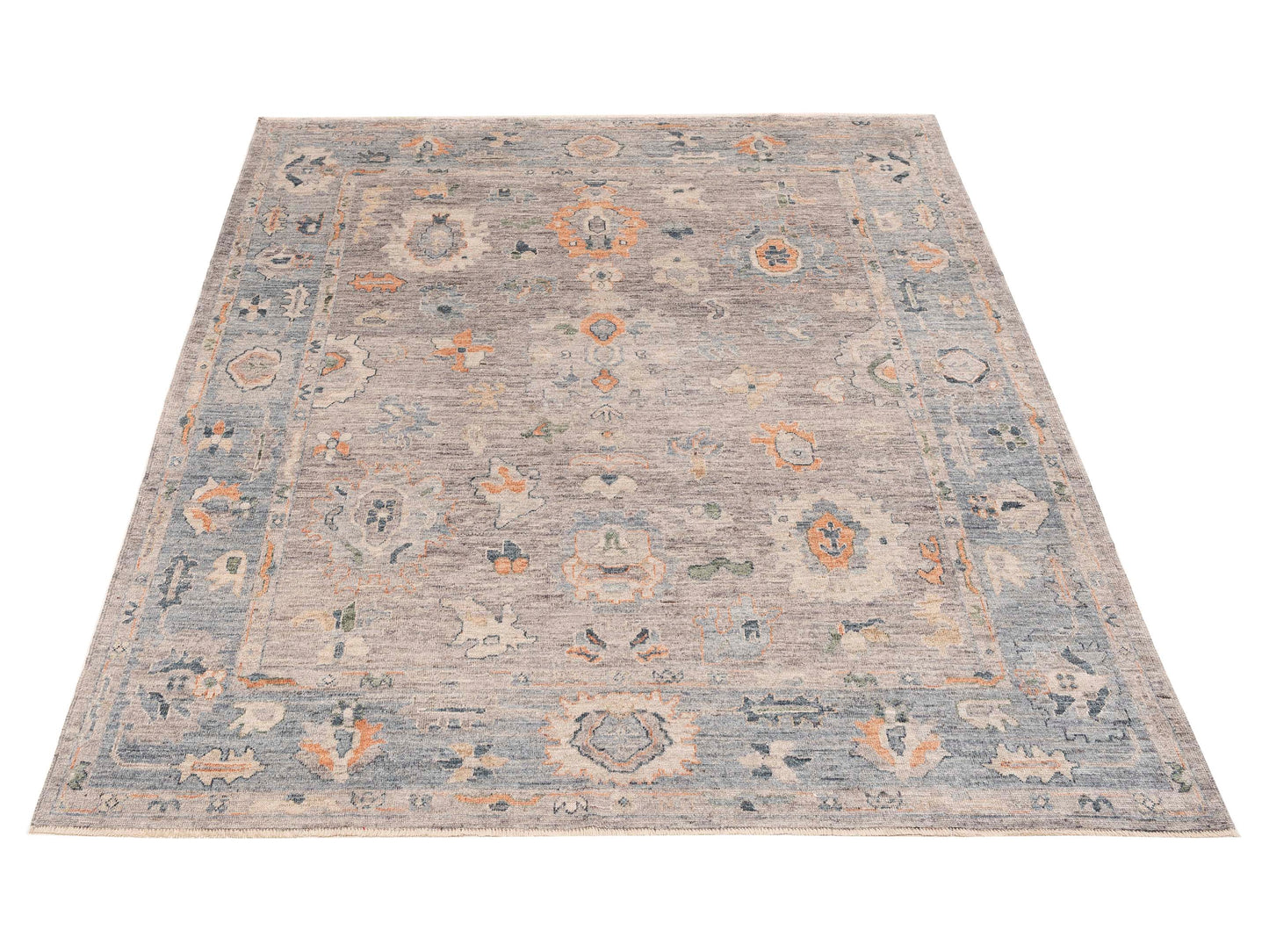 Angora Oushak 153793 Gray Gray 8.3x9.10 Hand Knotted Rug