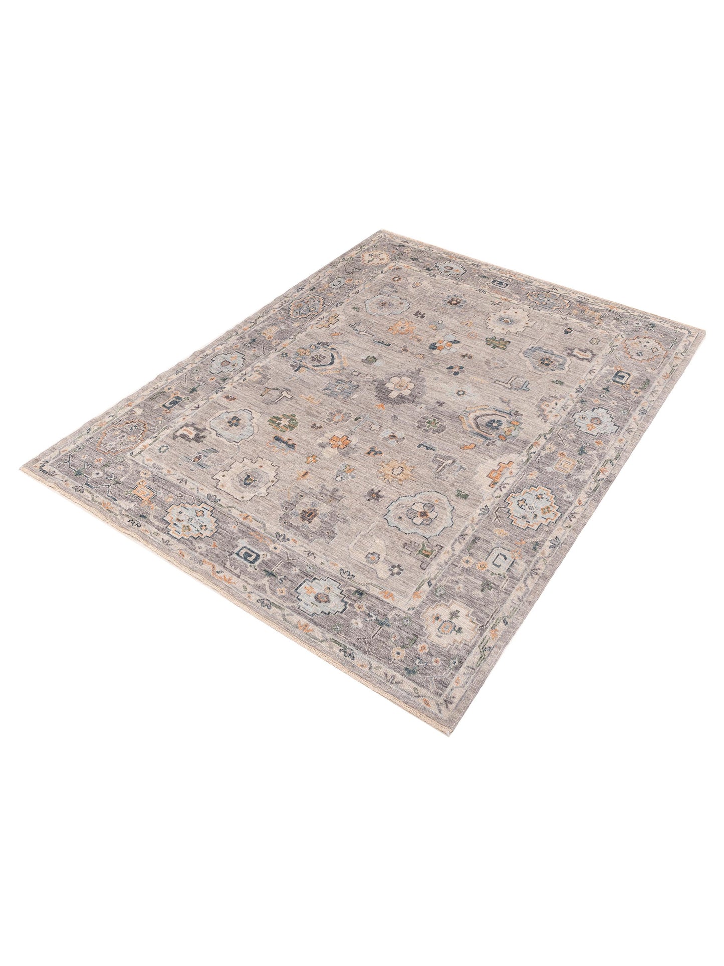 Angora Oushak 153795 Gray Gray 8.1x10.3 Hand Knotted Rug