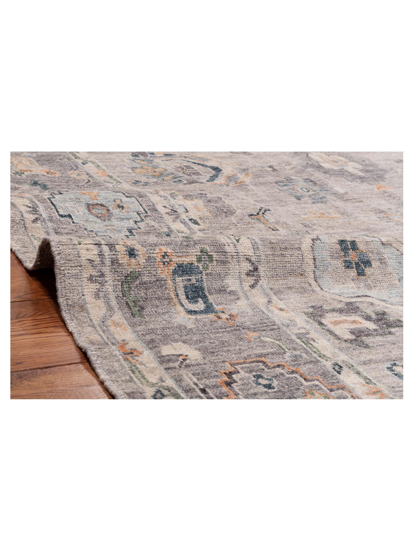 Angora Oushak 153795 Gray Gray 8.1x10.3 Hand Knotted Rug