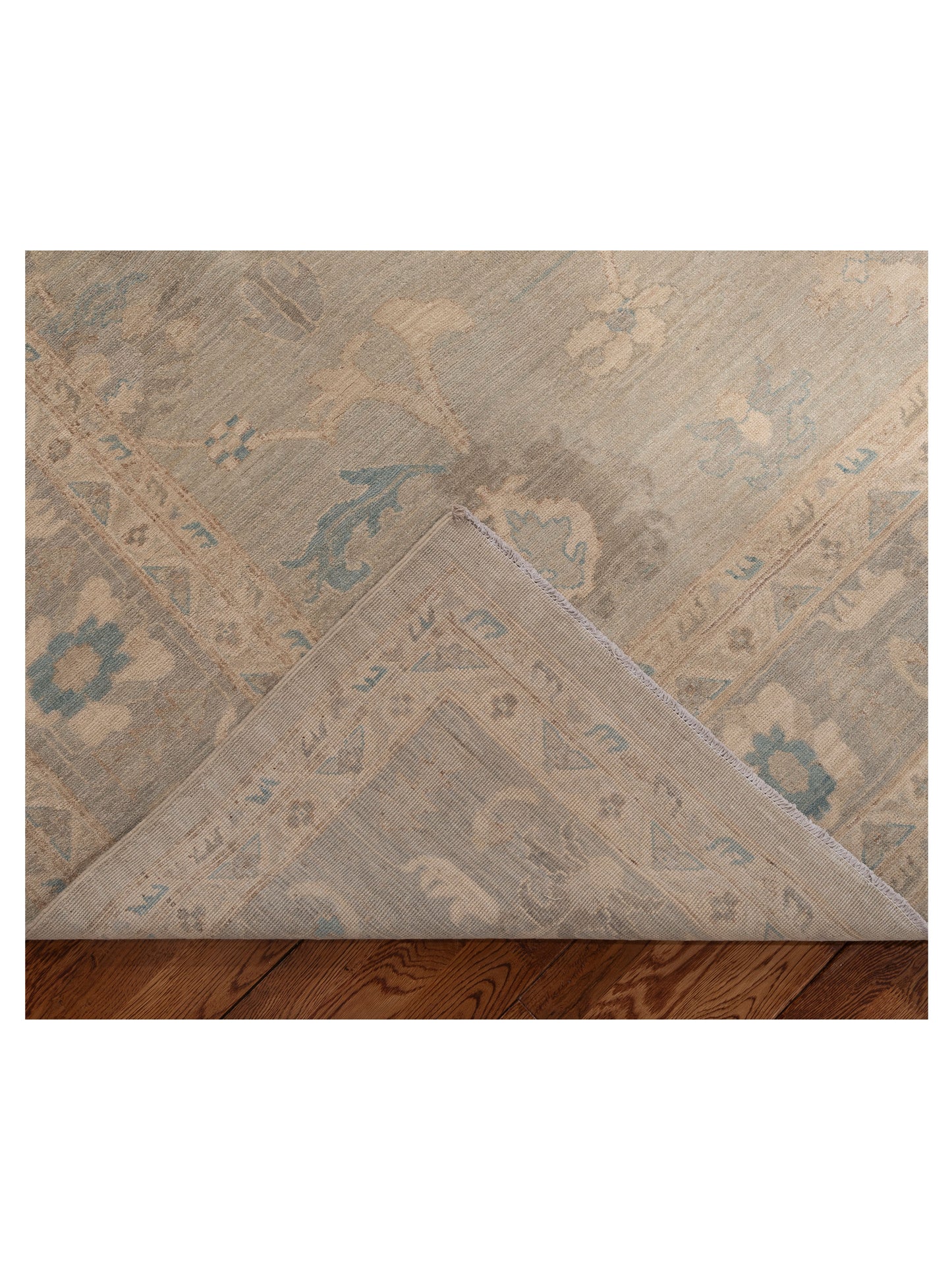 Laila 153936 Mint Light Gray 8.11x11.11 Hand Knotted Rug