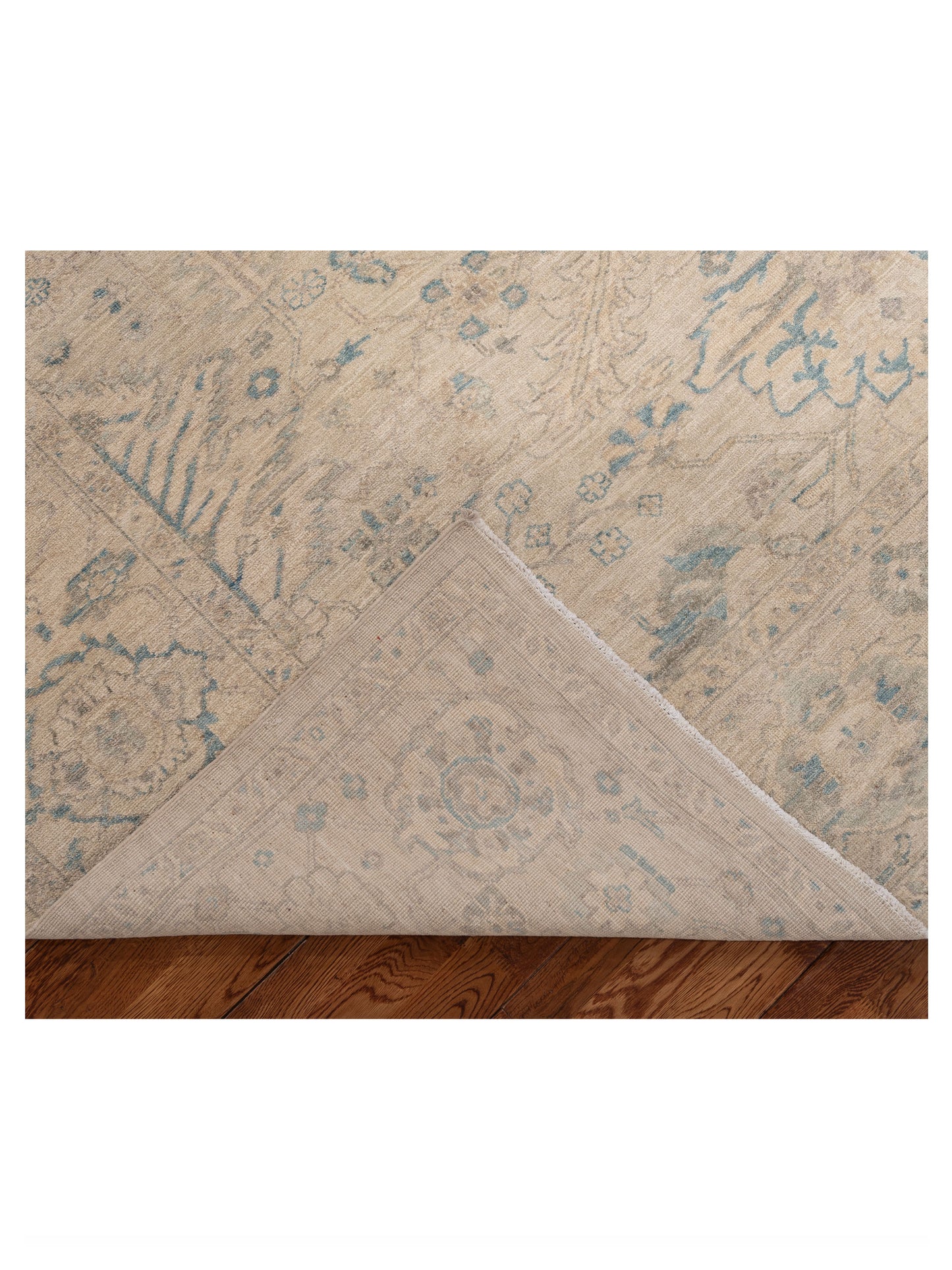 Laila 153941 Light Gray Light Gray 8x9.8 Hand Knotted Rug