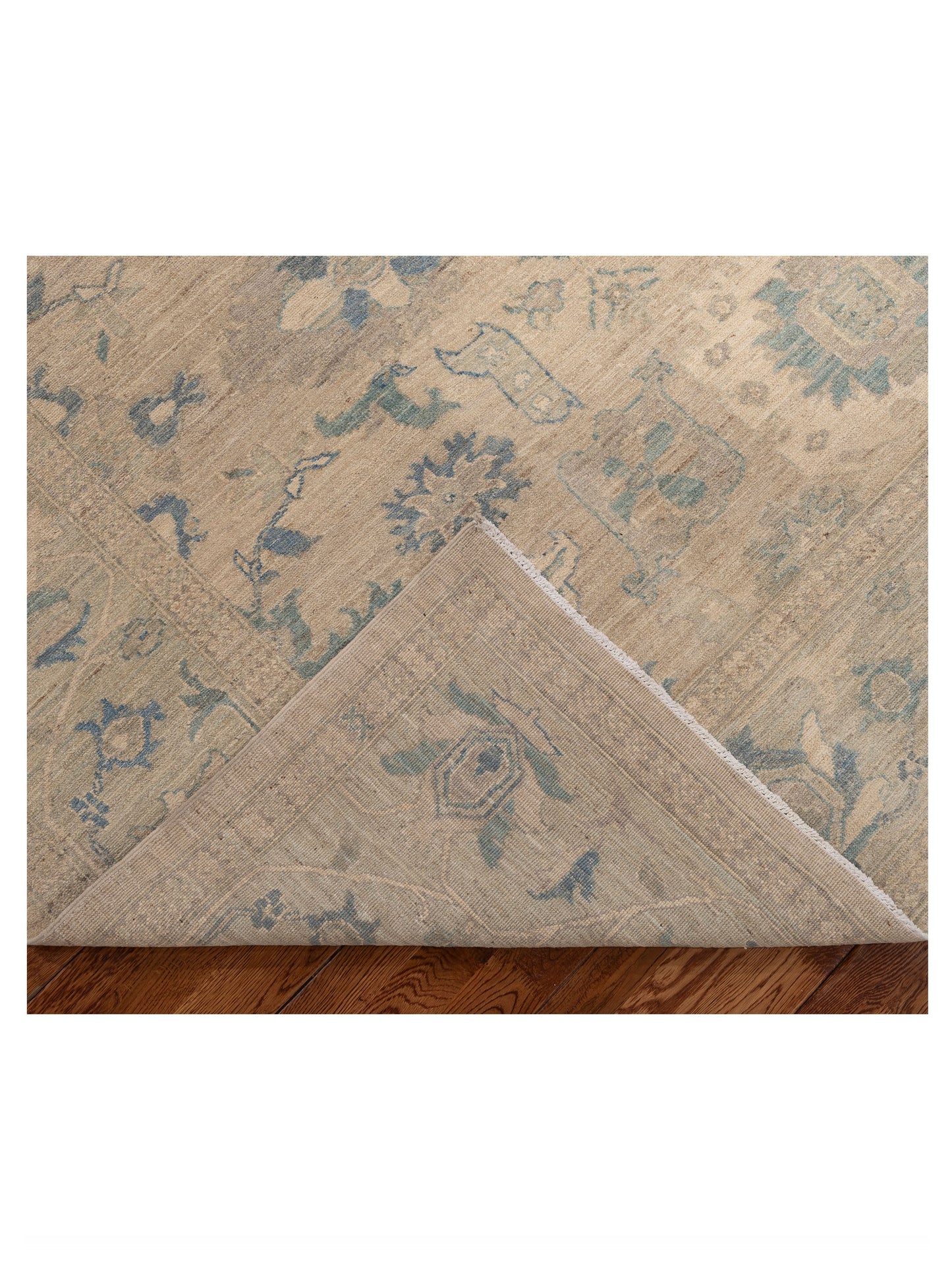 Laila 153942 Light Gray Mint 8.4x10 Hand Knotted Rug