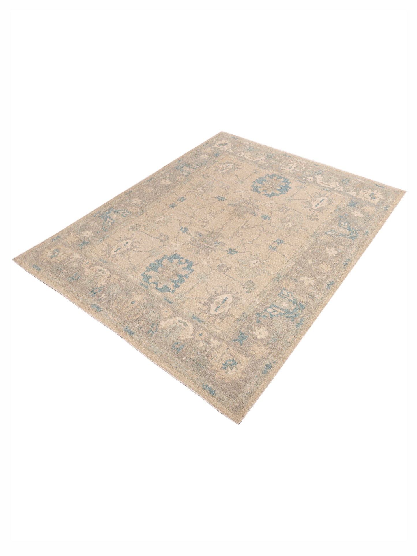 Laila 153943 Ivory Gray 8.11x11.3 Hand Knotted Rug