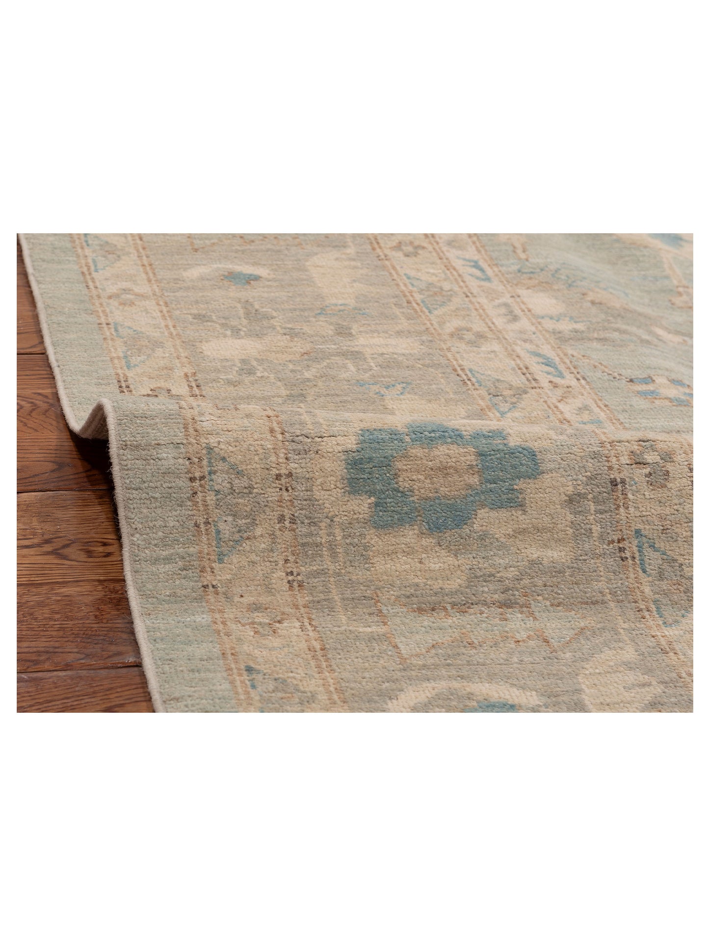 Laila 153946 Mint Light Gray 8.1x9.11 Hand Knotted Rug