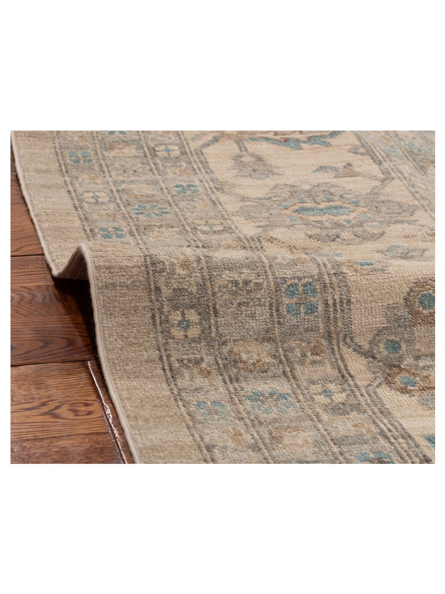 Laila 153948 Gray Ivory 11.11x17.7 Hand Knotted Rug