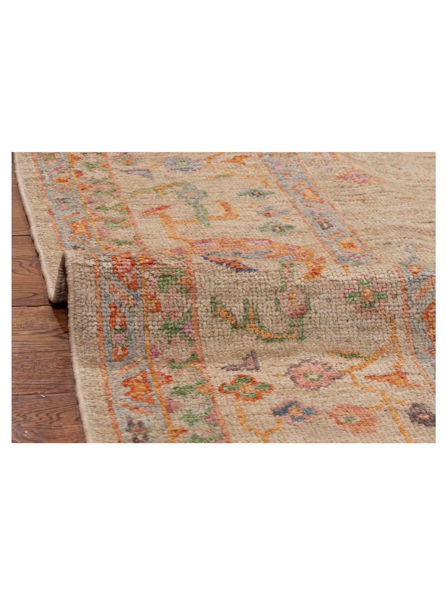 Angora Oushak 153964 Cream Beige 8.3x9.8 Hand Knotted Rug