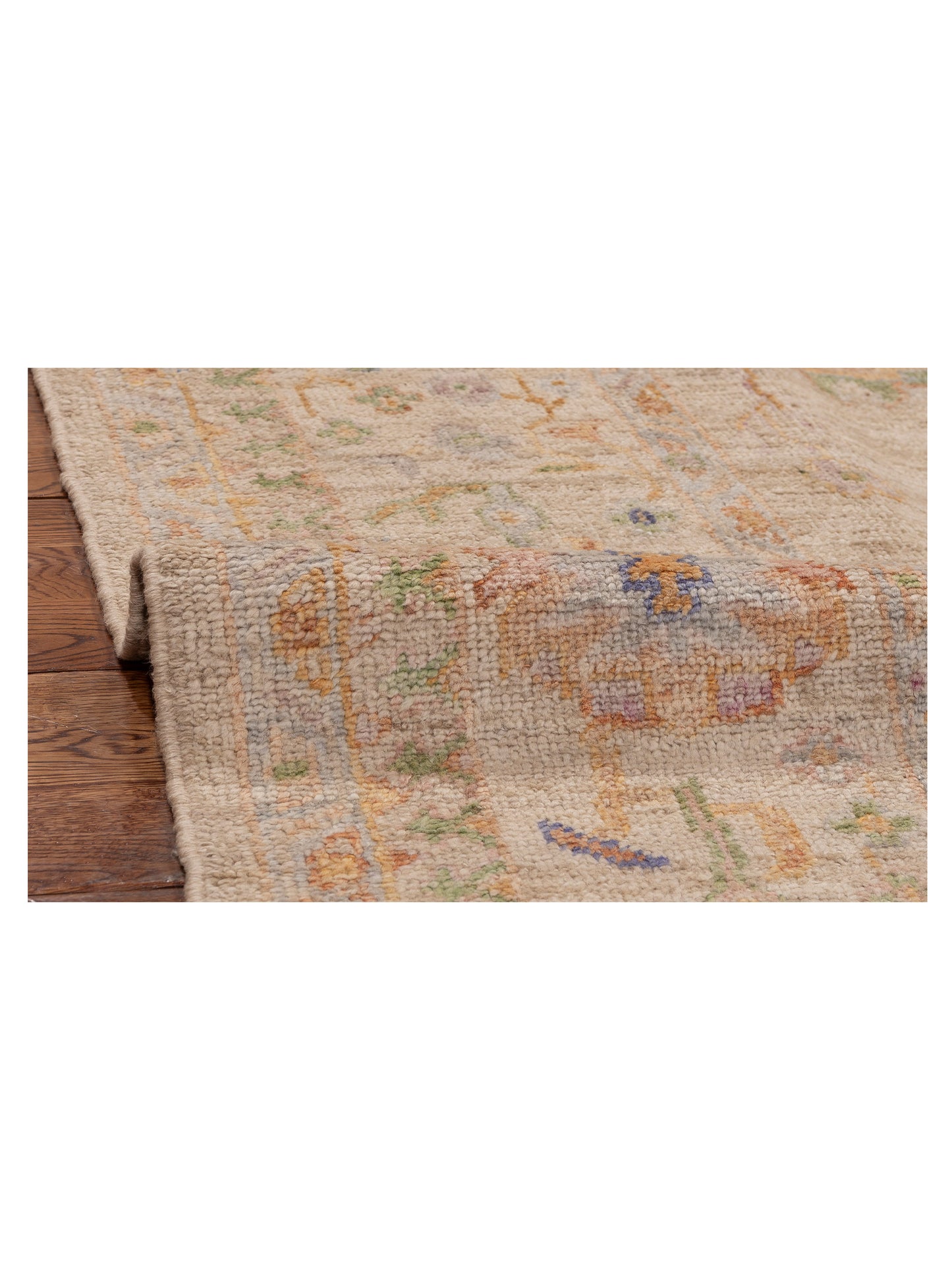 Angora Oushak 153966 Beige Beige 7.11x9.9 Hand Knotted Rug