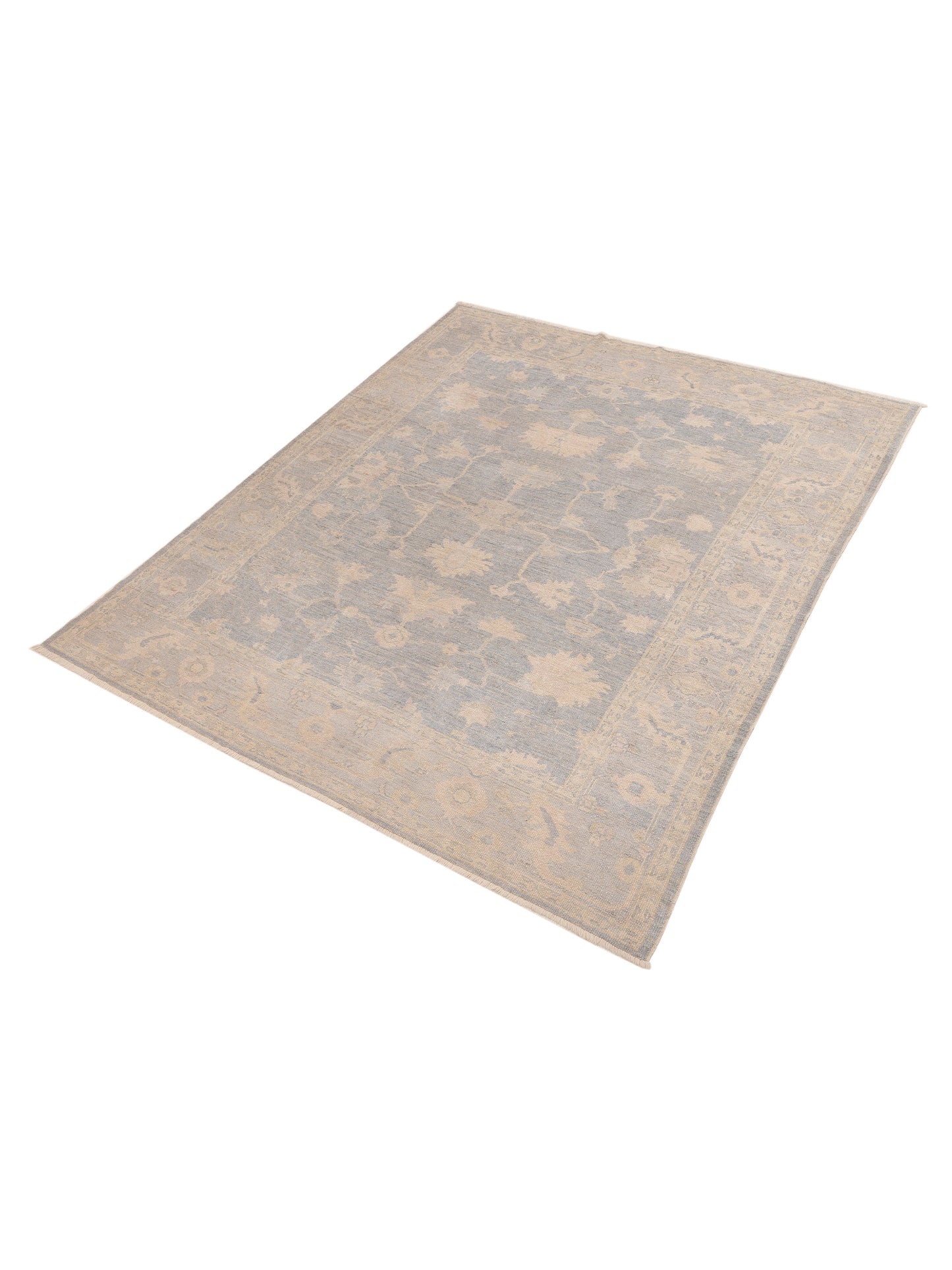Angora Oushak 153967 Blue Gray 7.10x9.7 Hand Knotted Rug