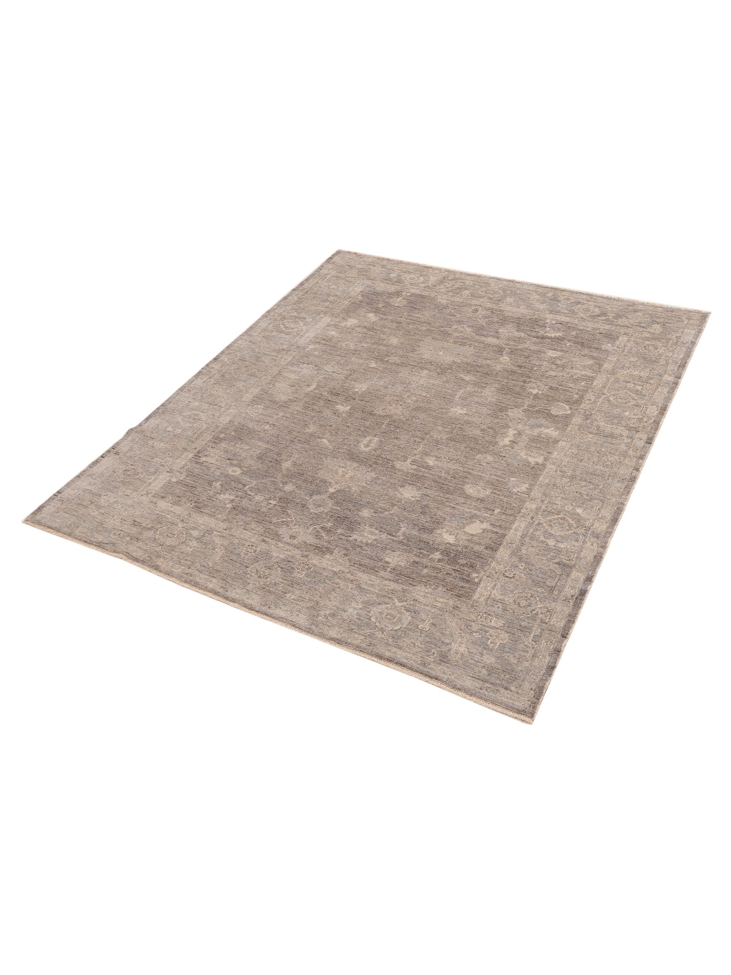 Angora Oushak 153969 Gray Gray 8.2x9.7 Hand Knotted Rug