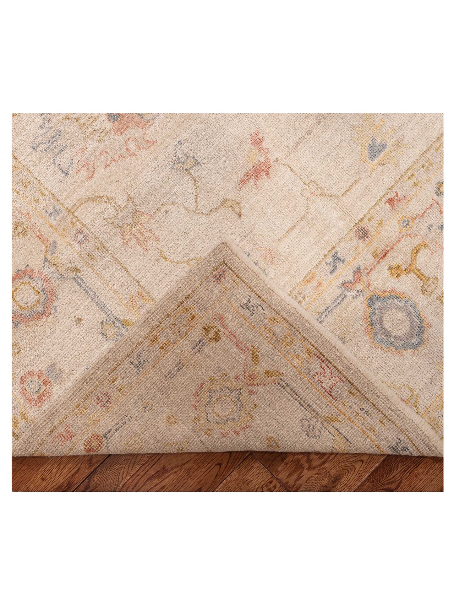 Angora Oushak 153971 Ivory Ivory 8.9x11.8 Hand Knotted Rug