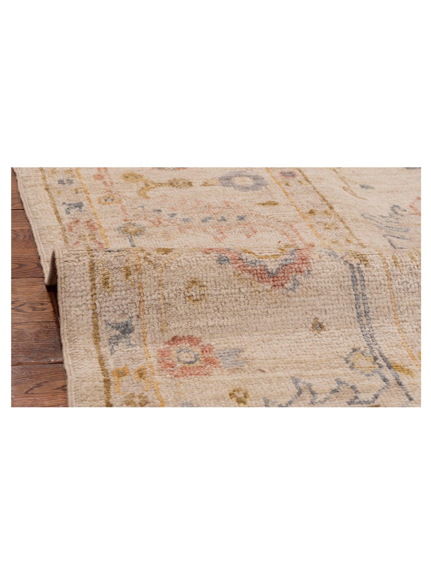 Angora Oushak 153971 Ivory Ivory 8.9x11.8 Hand Knotted Rug