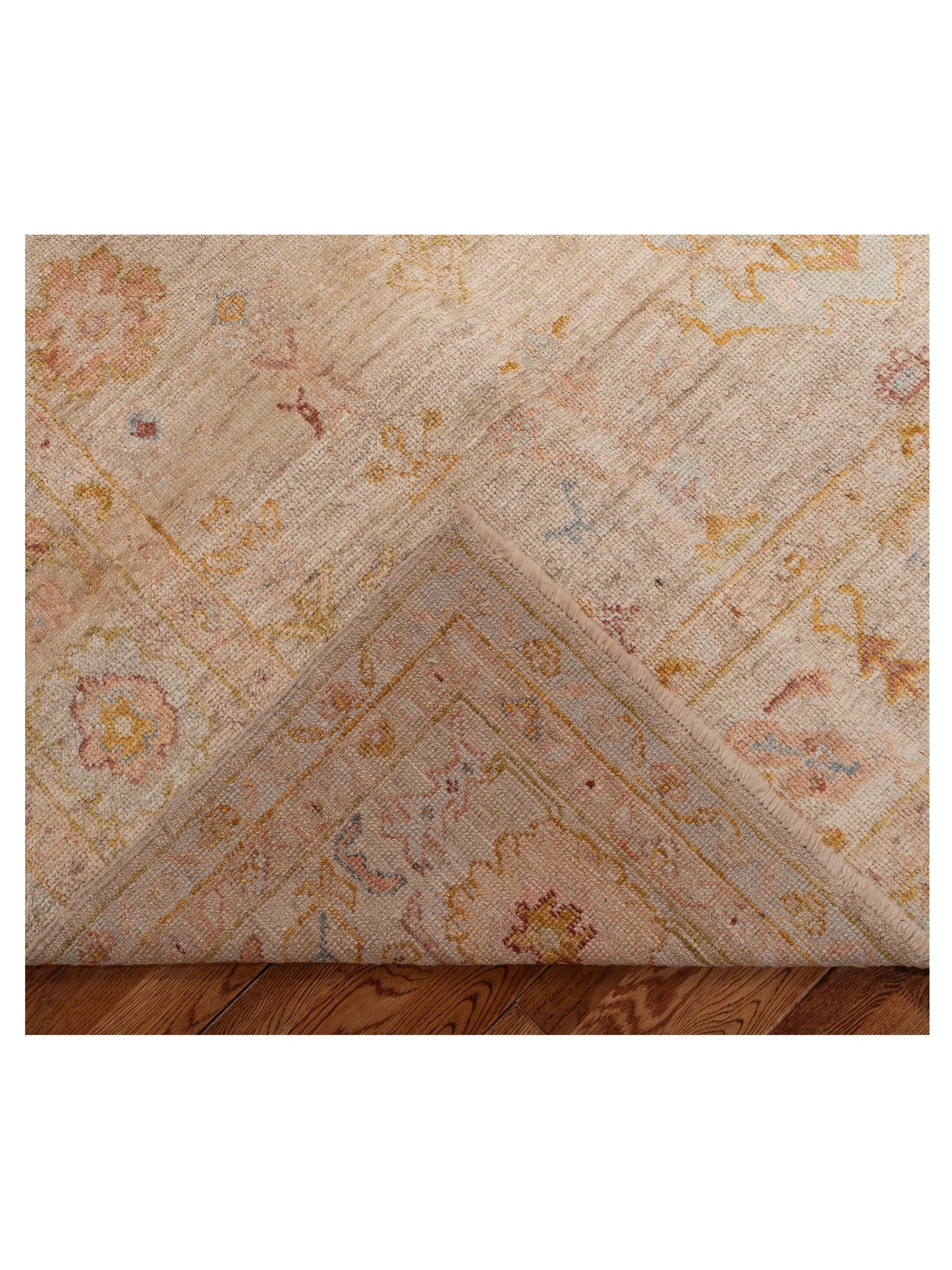 Angora Oushak 153976 Beige Beige 8x9.7 Hand Knotted Rug