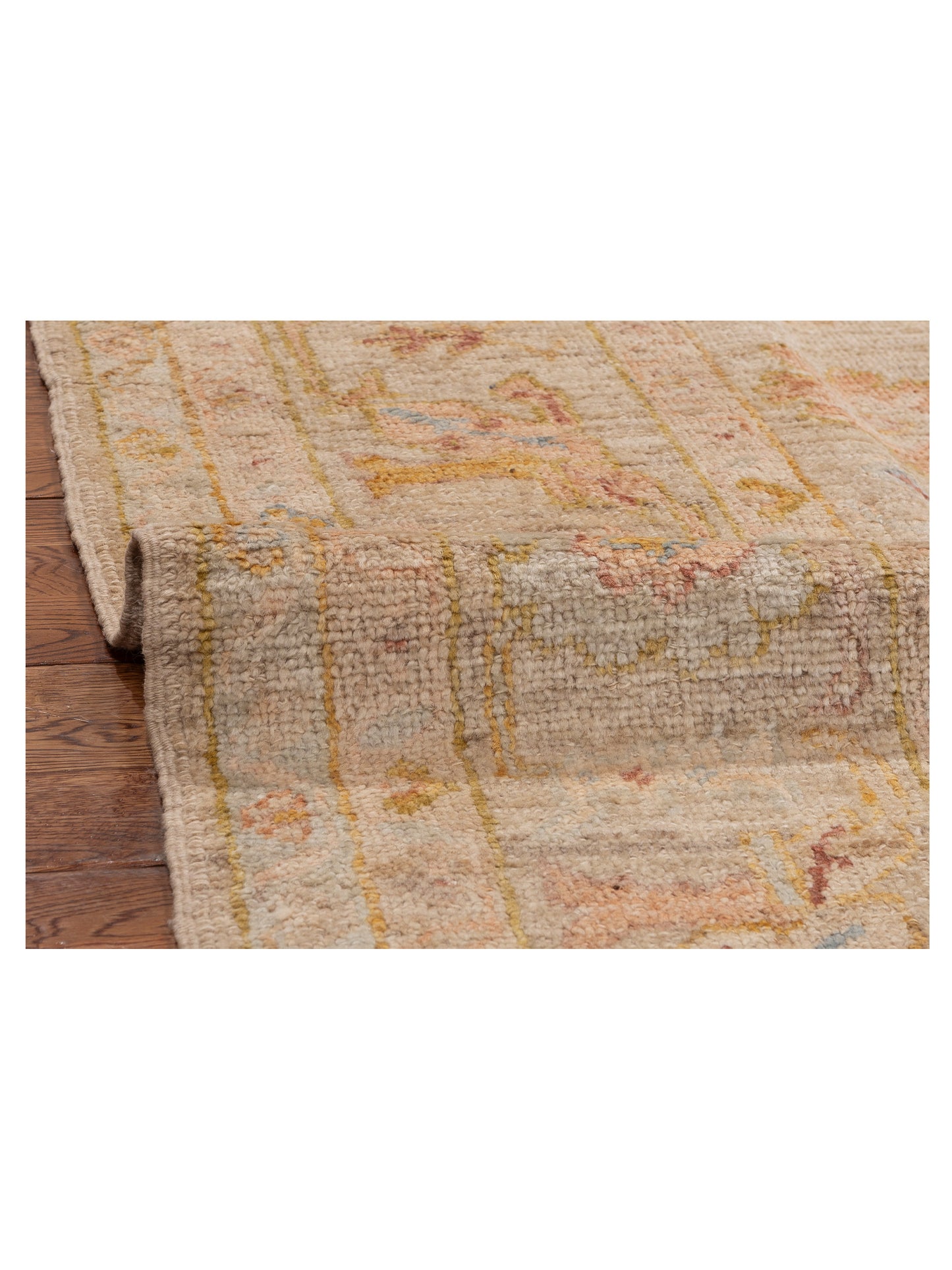 Angora Oushak 153976 Beige Beige 8x9.7 Hand Knotted Rug