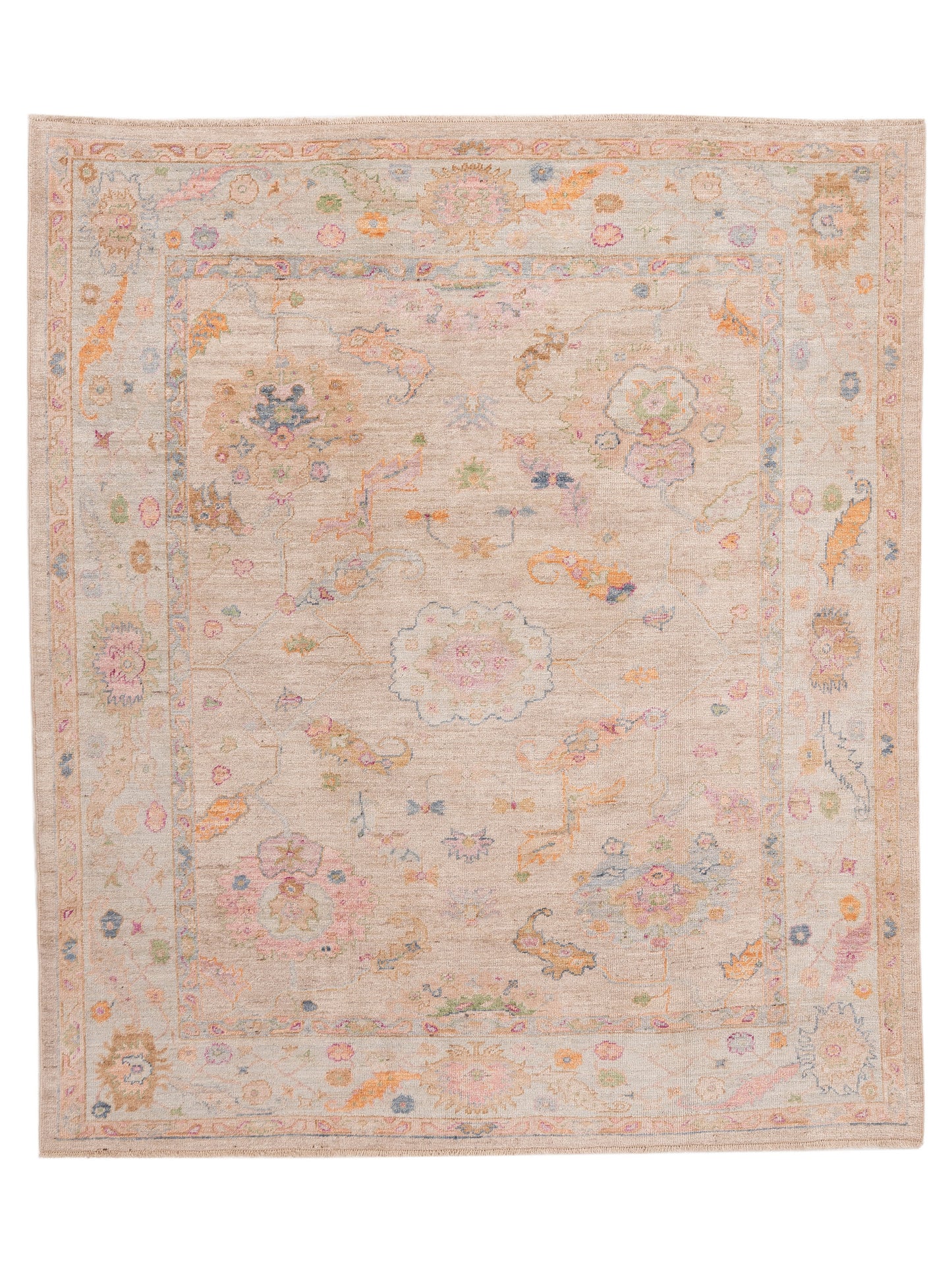 Anadol Angora Oushak Beige Blue Traditional