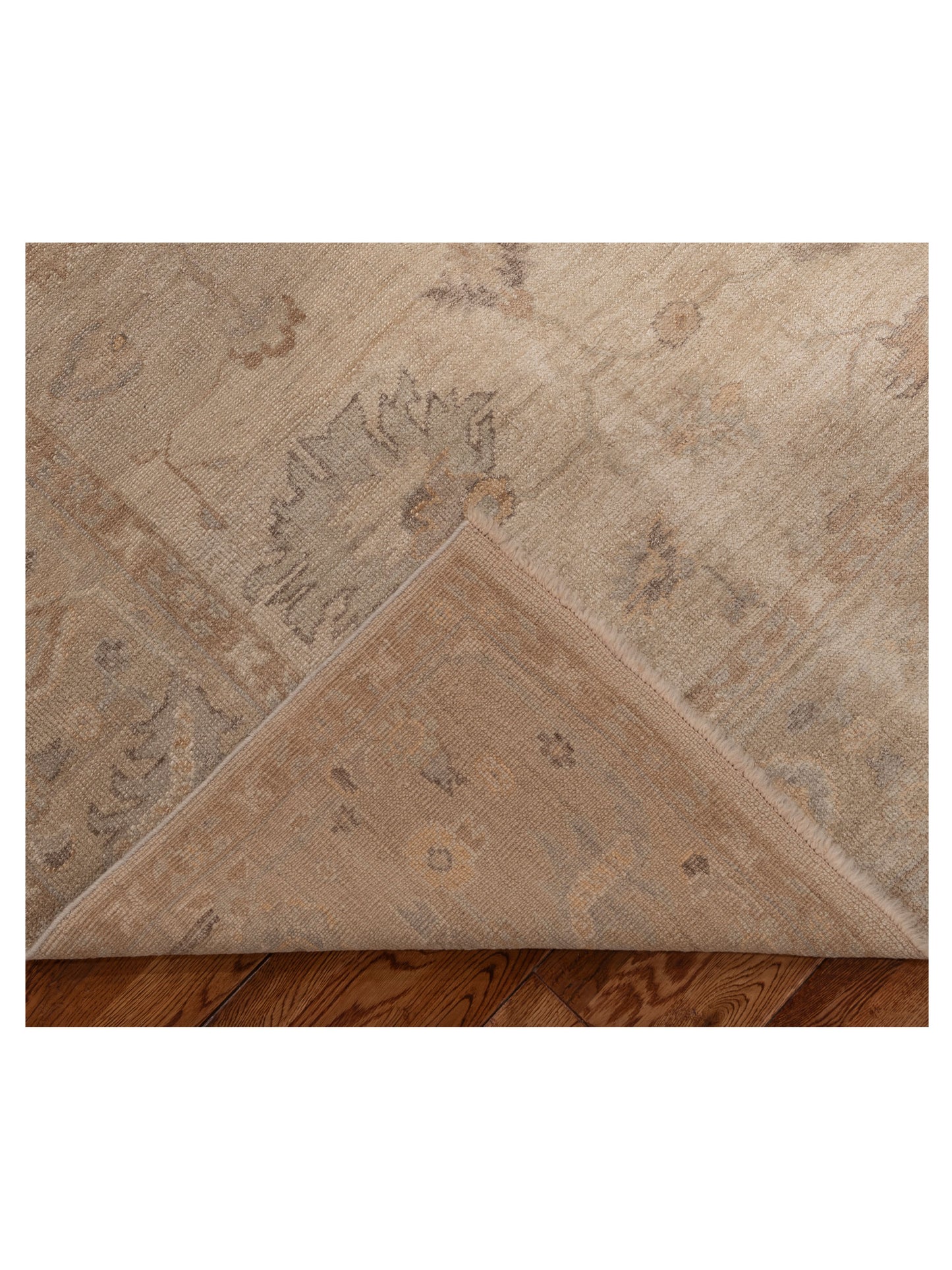 Angora Oushak 153979 Beige Brown 7.11x9.1 Hand Knotted Rug