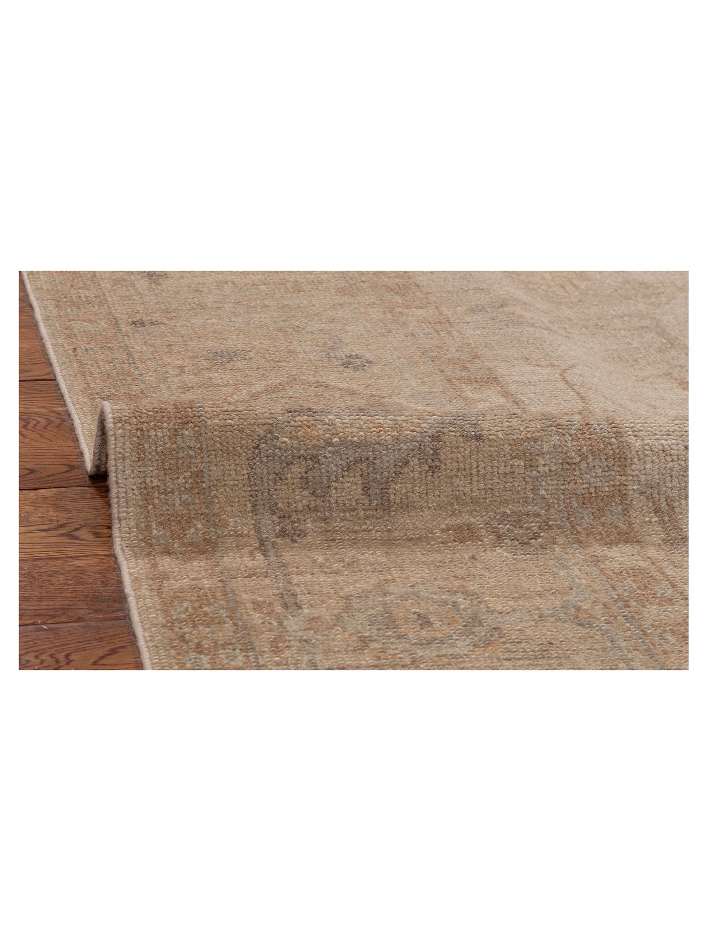 Angora Oushak 153979 Beige Brown 7.11x9.1 Hand Knotted Rug