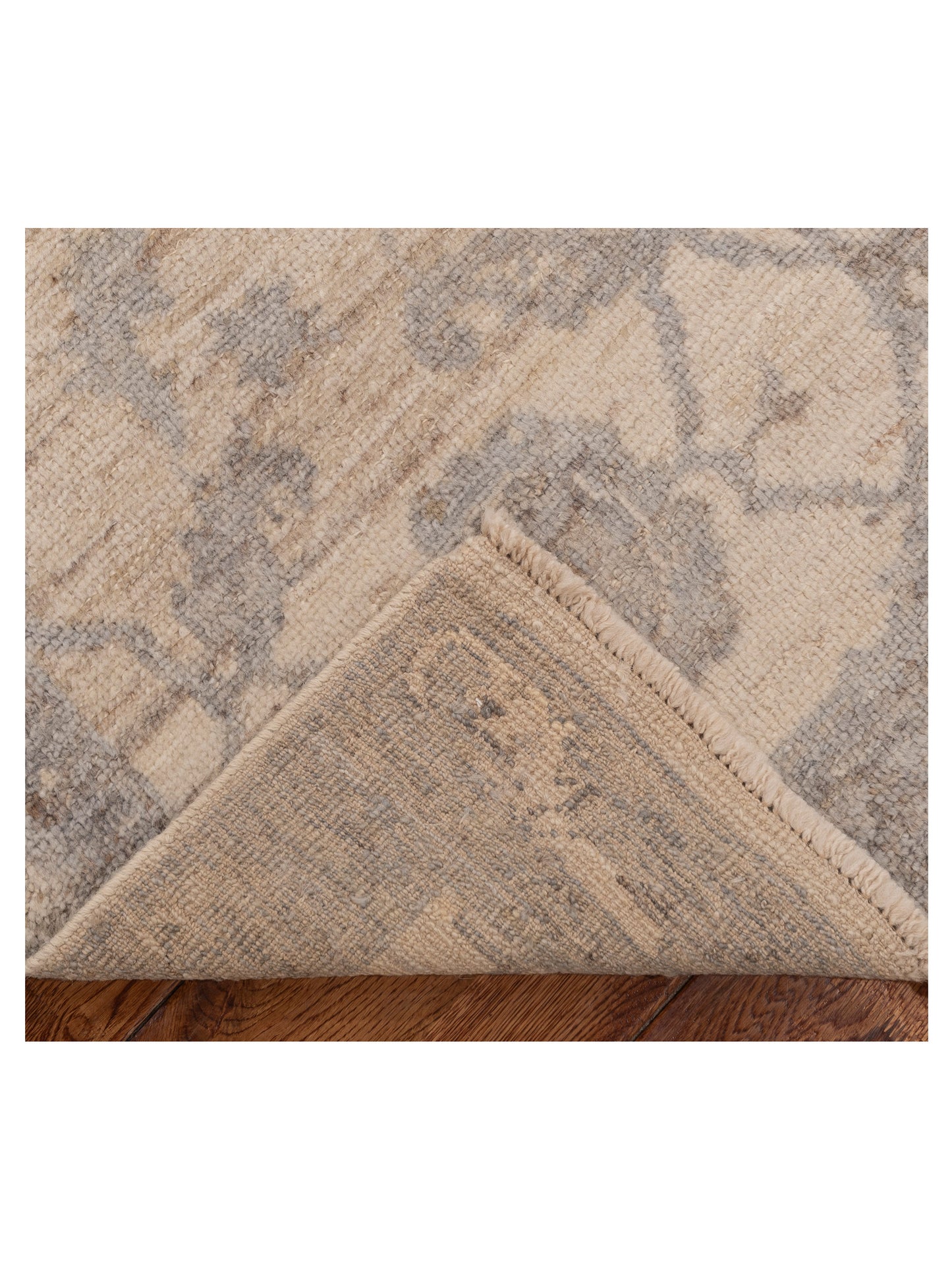 Angora Oushak 153988 Ivory Gray 2.5x10.1 Hand Knotted Rug
