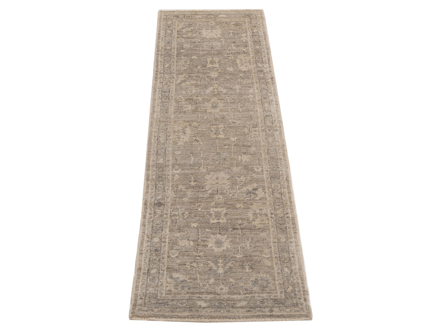 Angora Oushak 153991 Gray Gray 2.7x9.2 Hand Knotted Rug