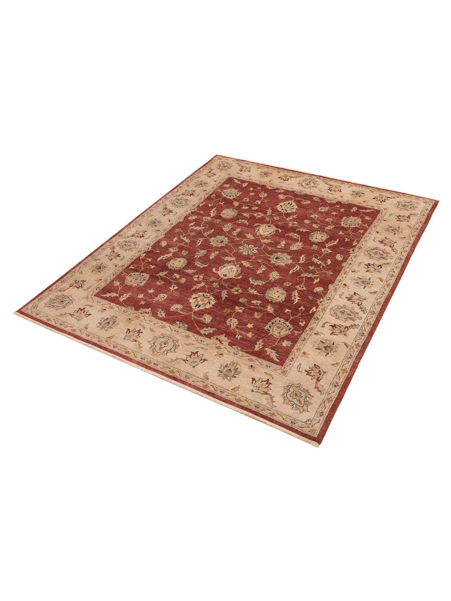 Ghazani 153996 Red Ivory 8x9.10 Hand Knotted Rug