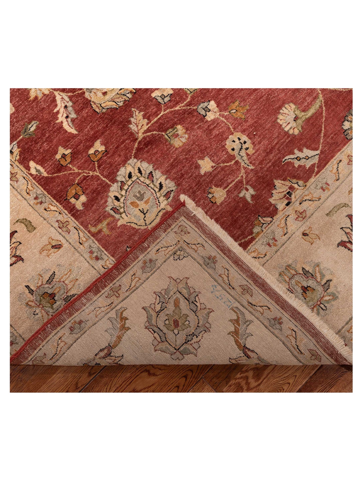 Ghazani 153996 Red Ivory 8x9.10 Hand Knotted Rug