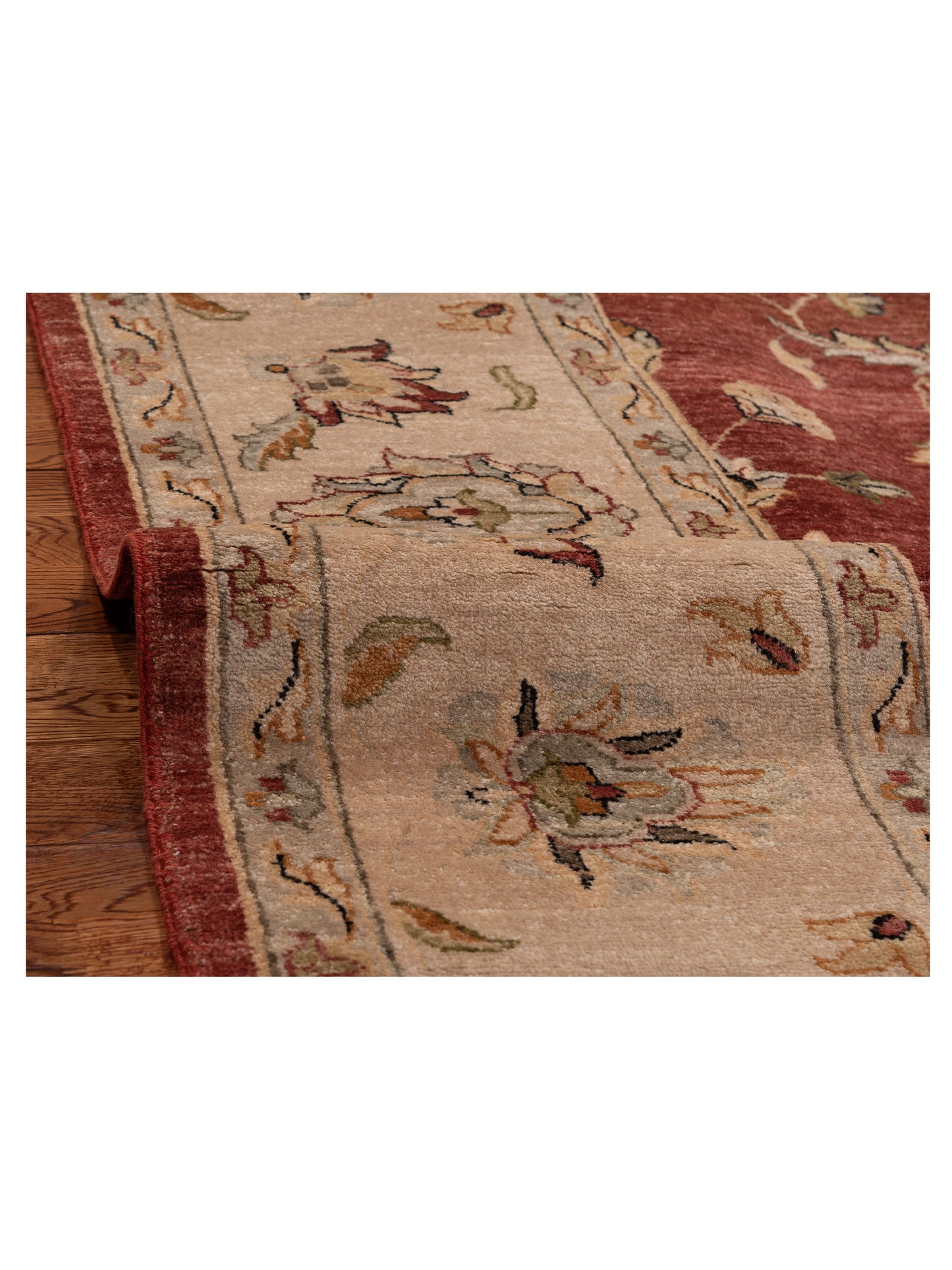 Ghazani 153996 Red Ivory 8x9.10 Hand Knotted Rug