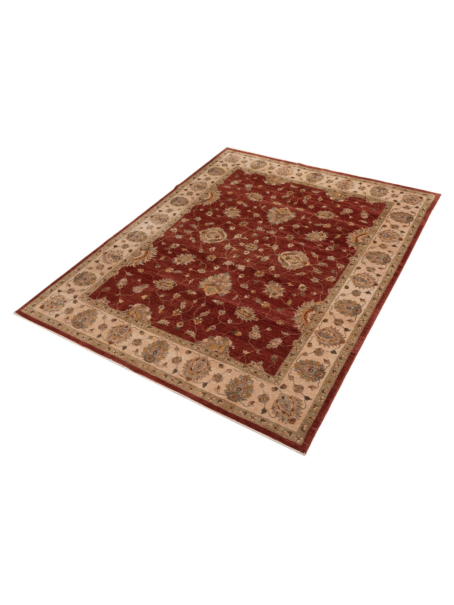 Ghazani 153997 Red Ivory 7.10x10.2 Hand Knotted Rug