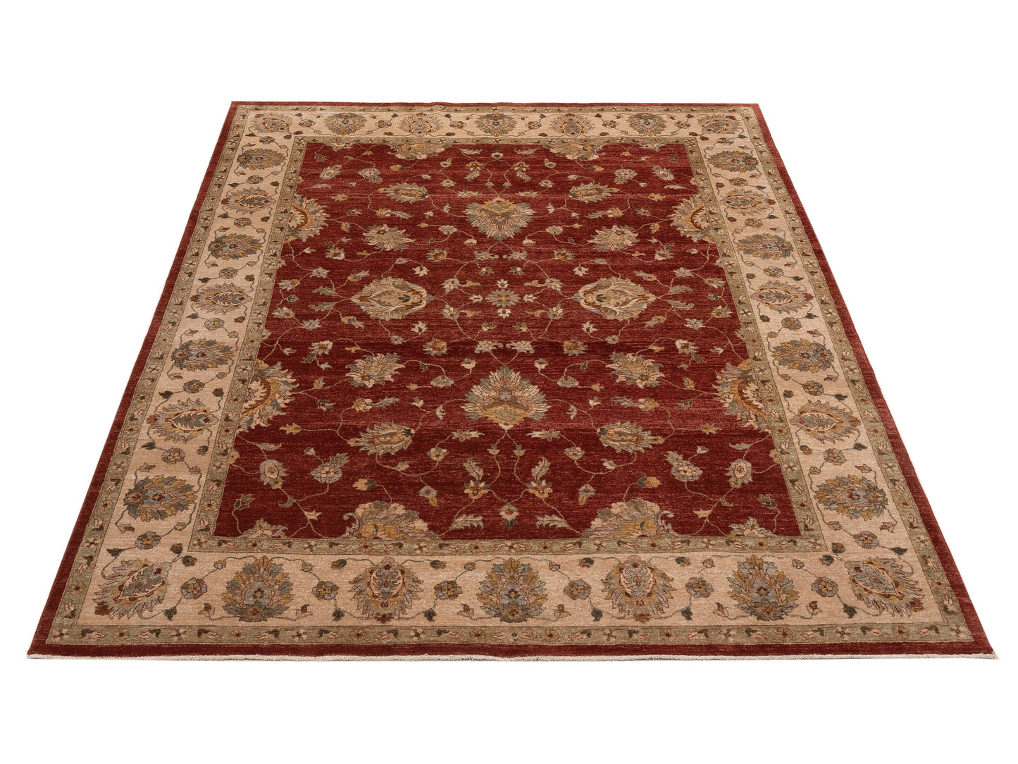 Ghazani 153997 Red Ivory 7.10x10.2 Hand Knotted Rug