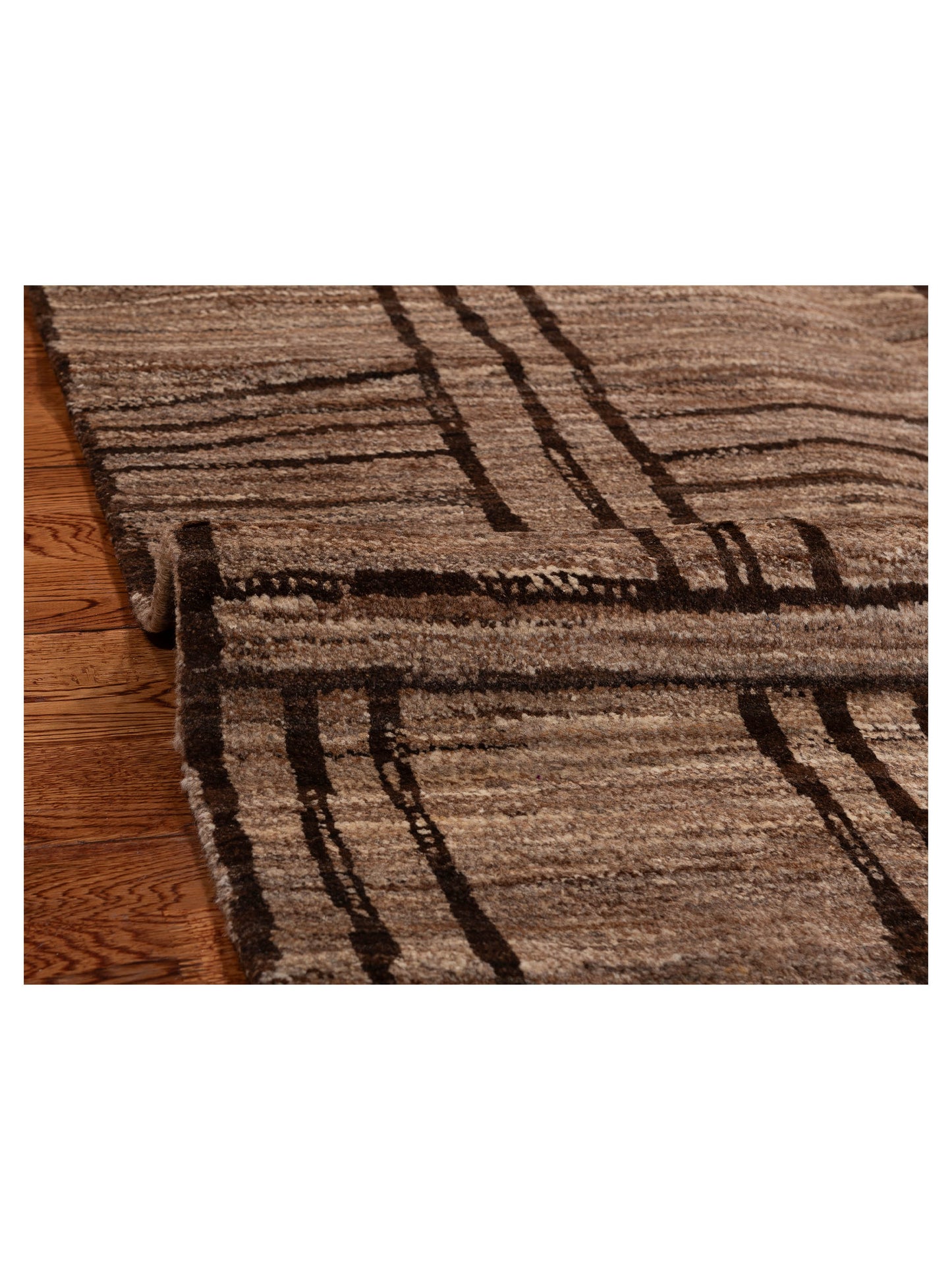 Tibetino 154028 Brown Brown 5.4x8.1 Hand Knotted Rug