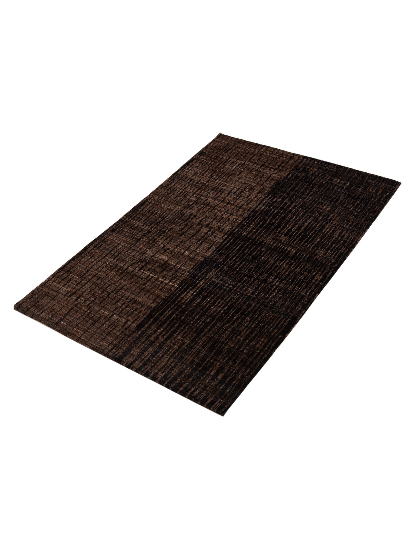 Tibetino 154029 Black Brown 4.5x6.1 Hand Knotted Rug