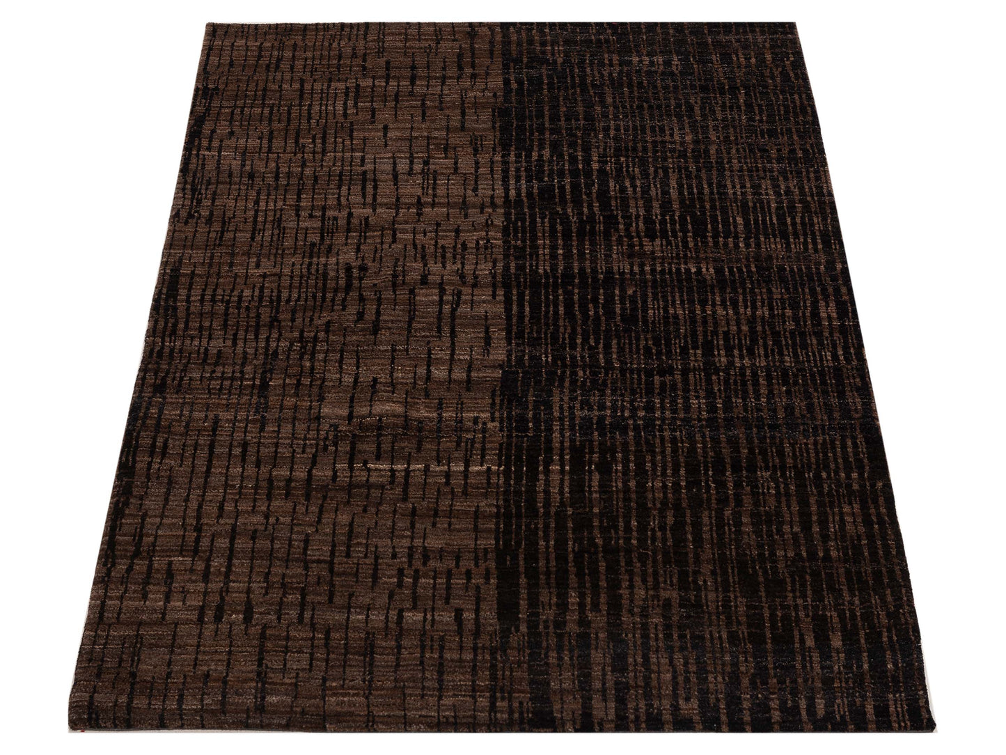 Tibetino 154029 Black Brown 4.5x6.1 Hand Knotted Rug