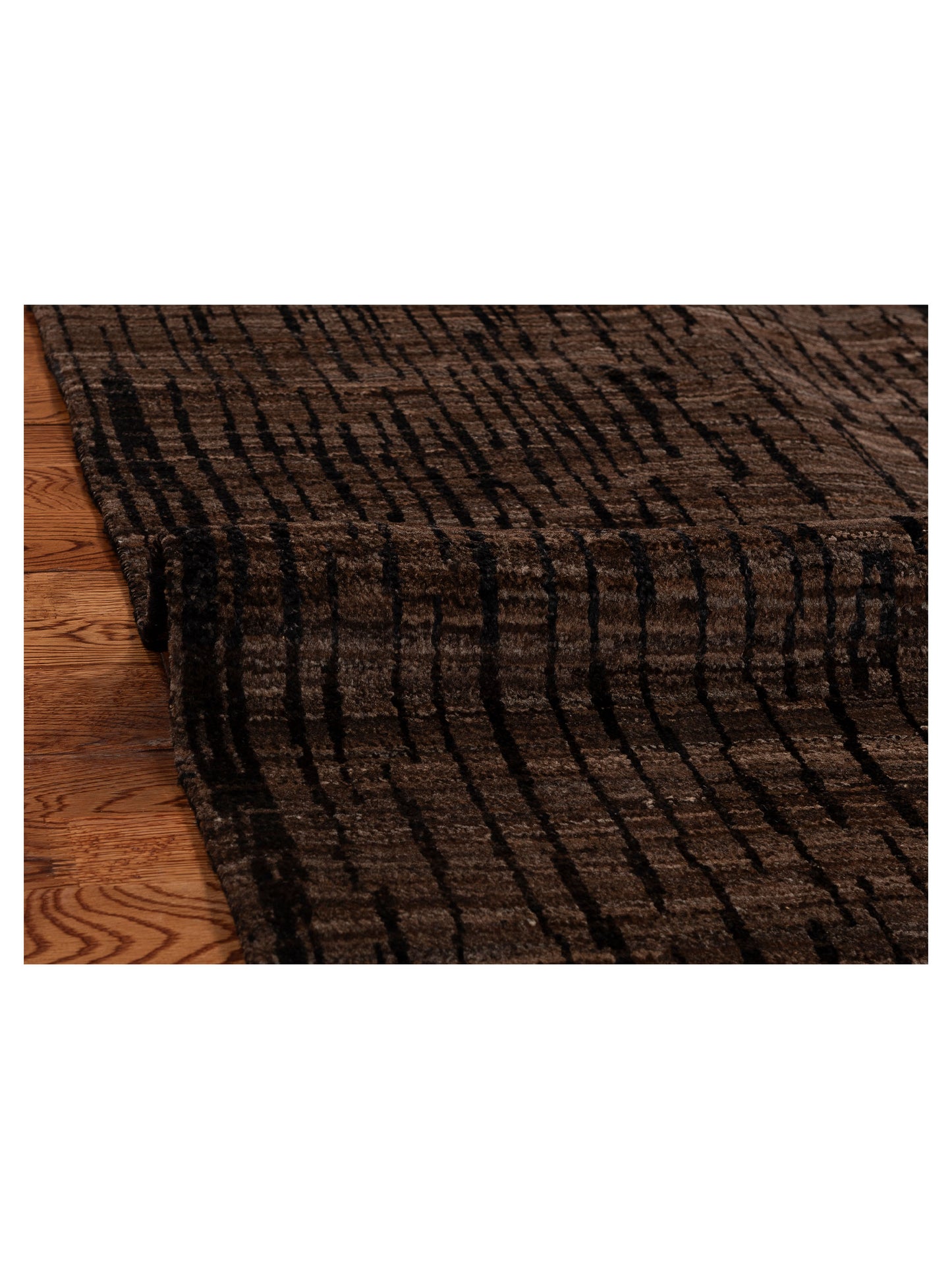 Tibetino 154029 Black Brown 4.5x6.1 Hand Knotted Rug
