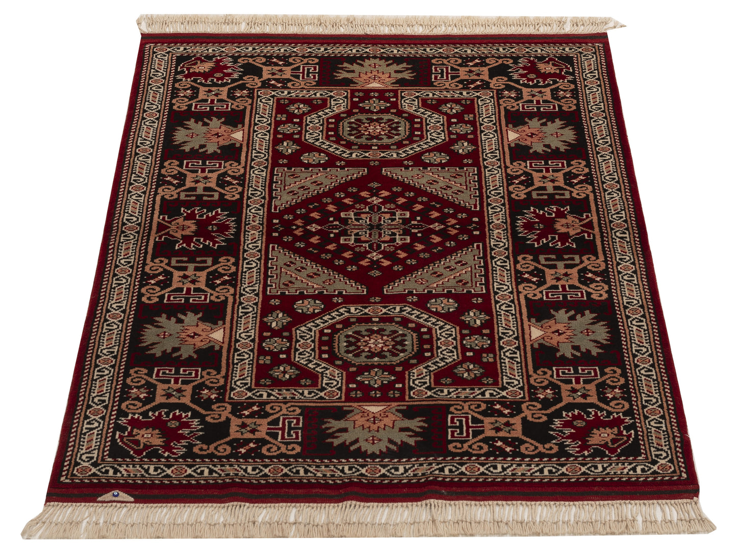 Turkish Shirwan 154036 Red Black 3.10x5.6 Hand Knotted Rug