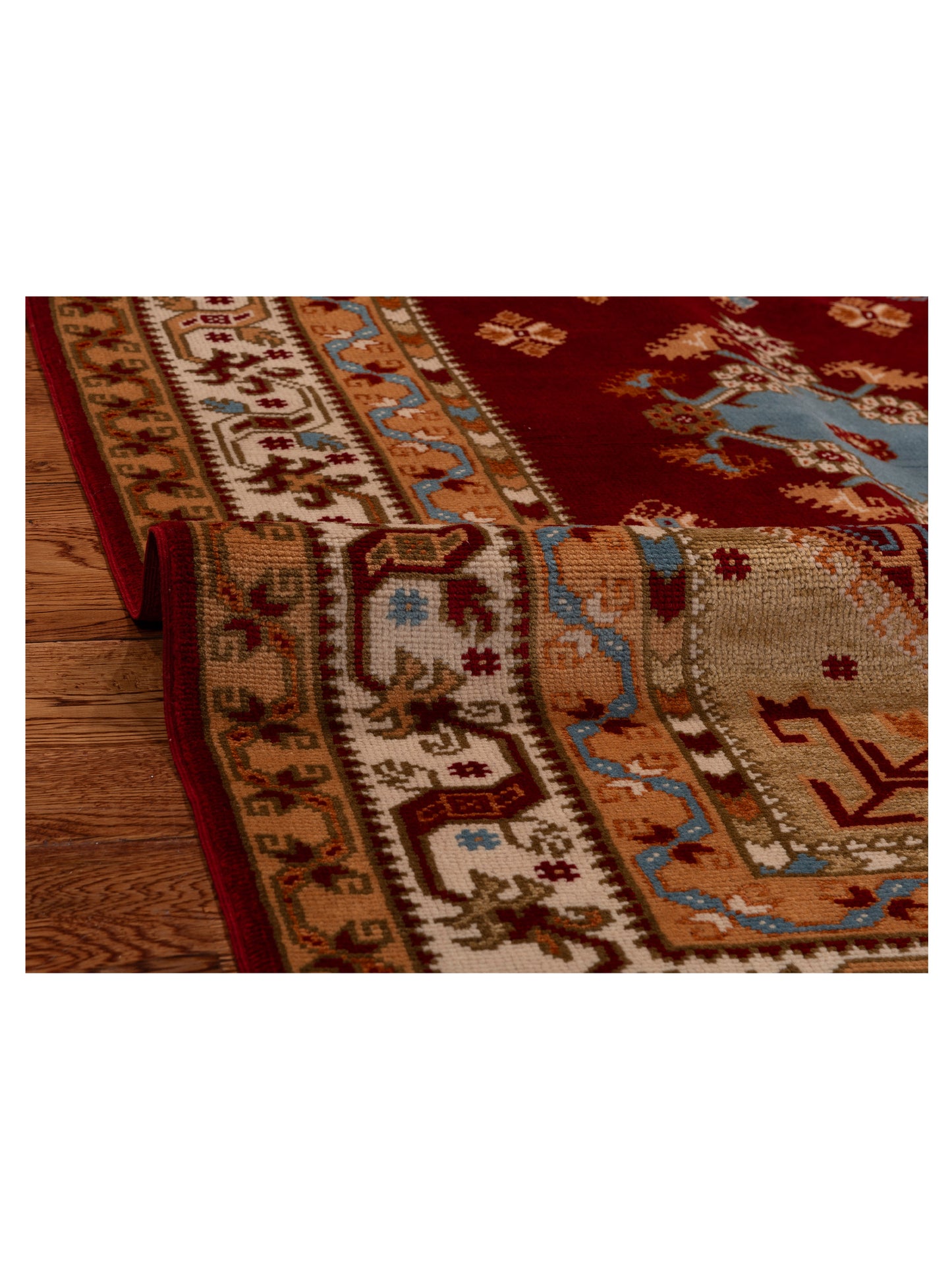Turkish Shirwan 154037 Red Ivory 3.10x5.9 Hand Knotted Rug