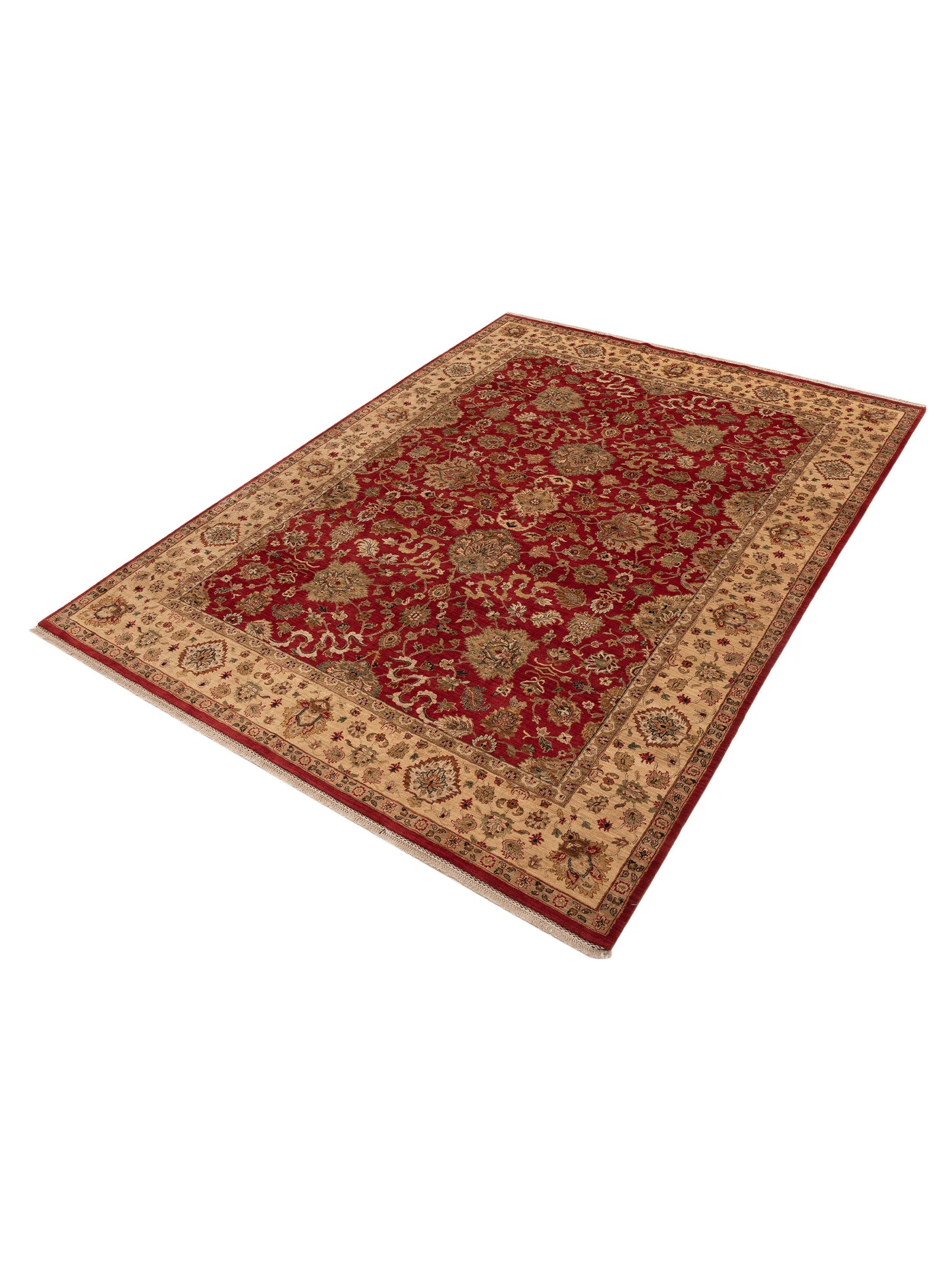Crown 154041 Red Ivory 9.1x12.2 Hand Knotted Rug