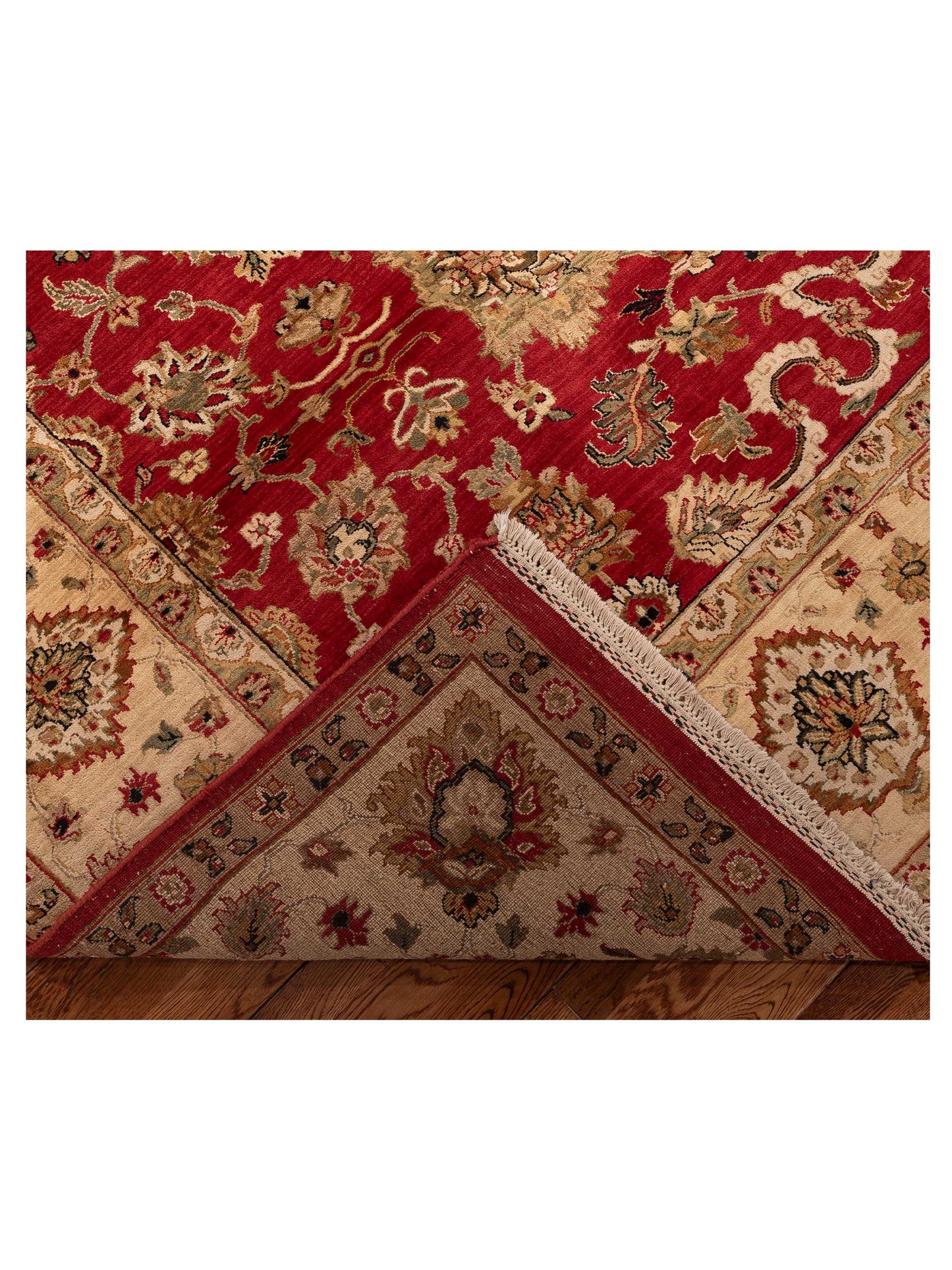 Crown 154041 Red Ivory 9.1x12.2 Hand Knotted Rug