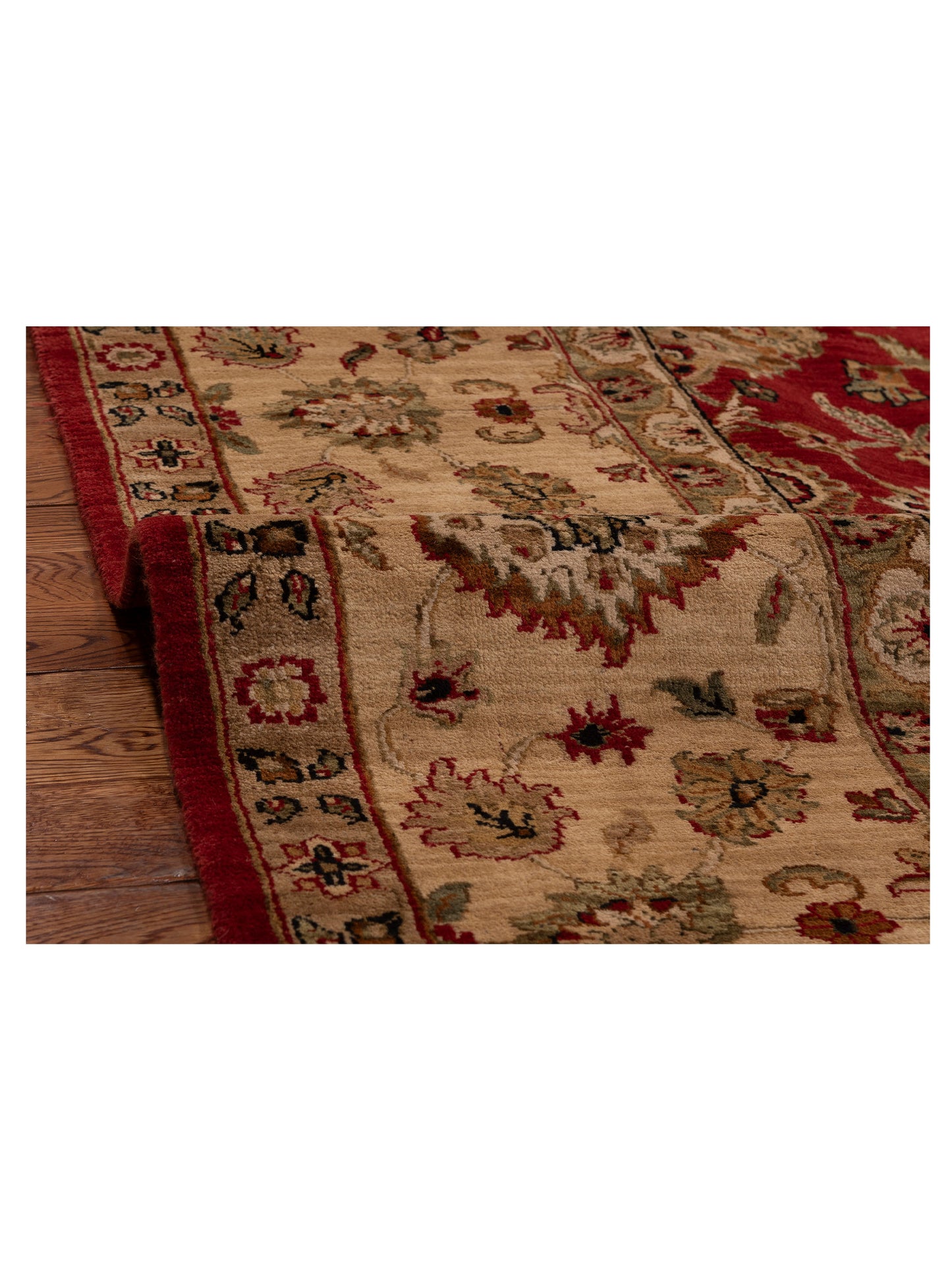 Crown 154041 Red Ivory 9.1x12.2 Hand Knotted Rug