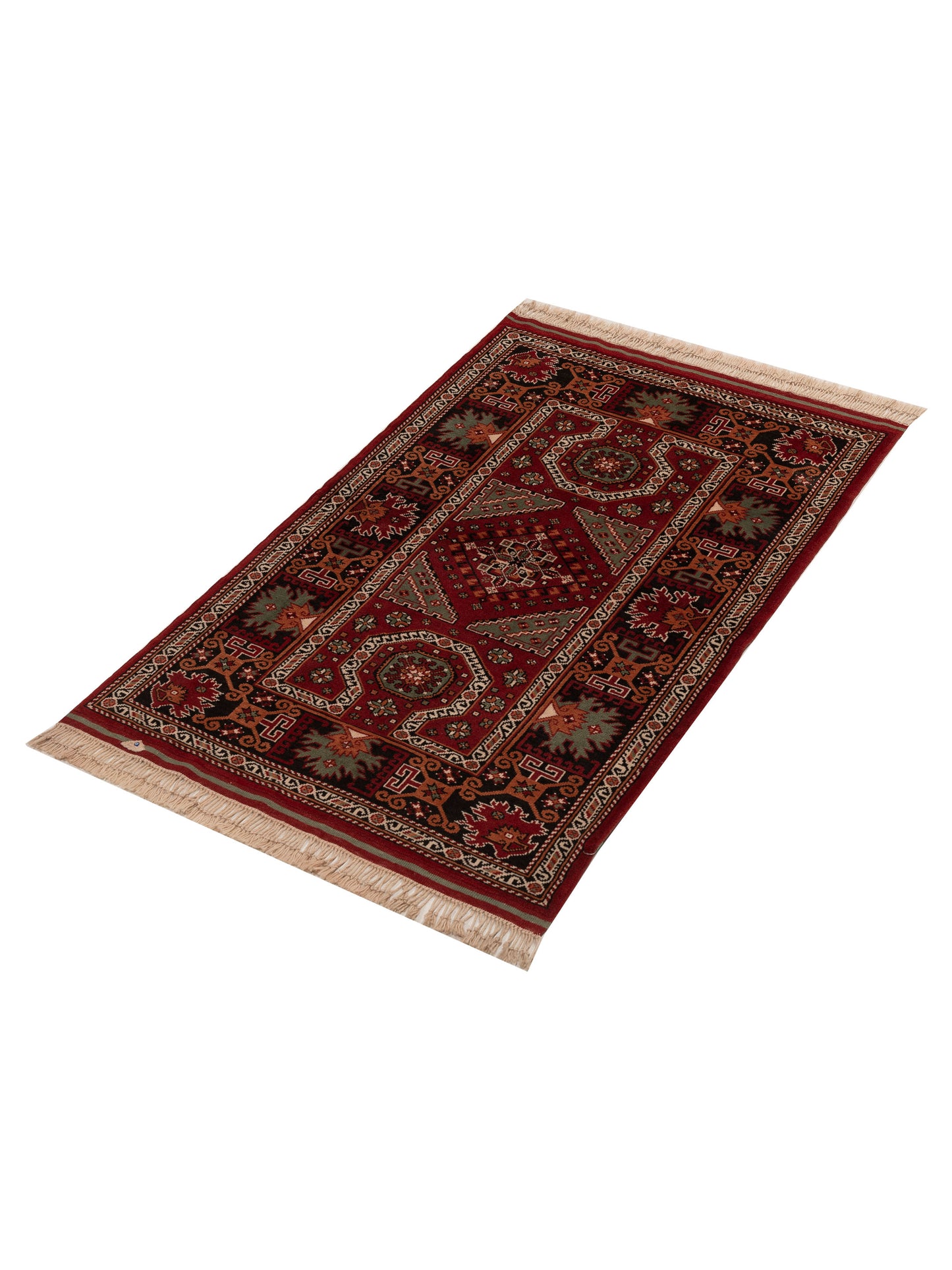 Turkish Shirwan 154042 Red Black 3.9x5.10 Hand Knotted Rug