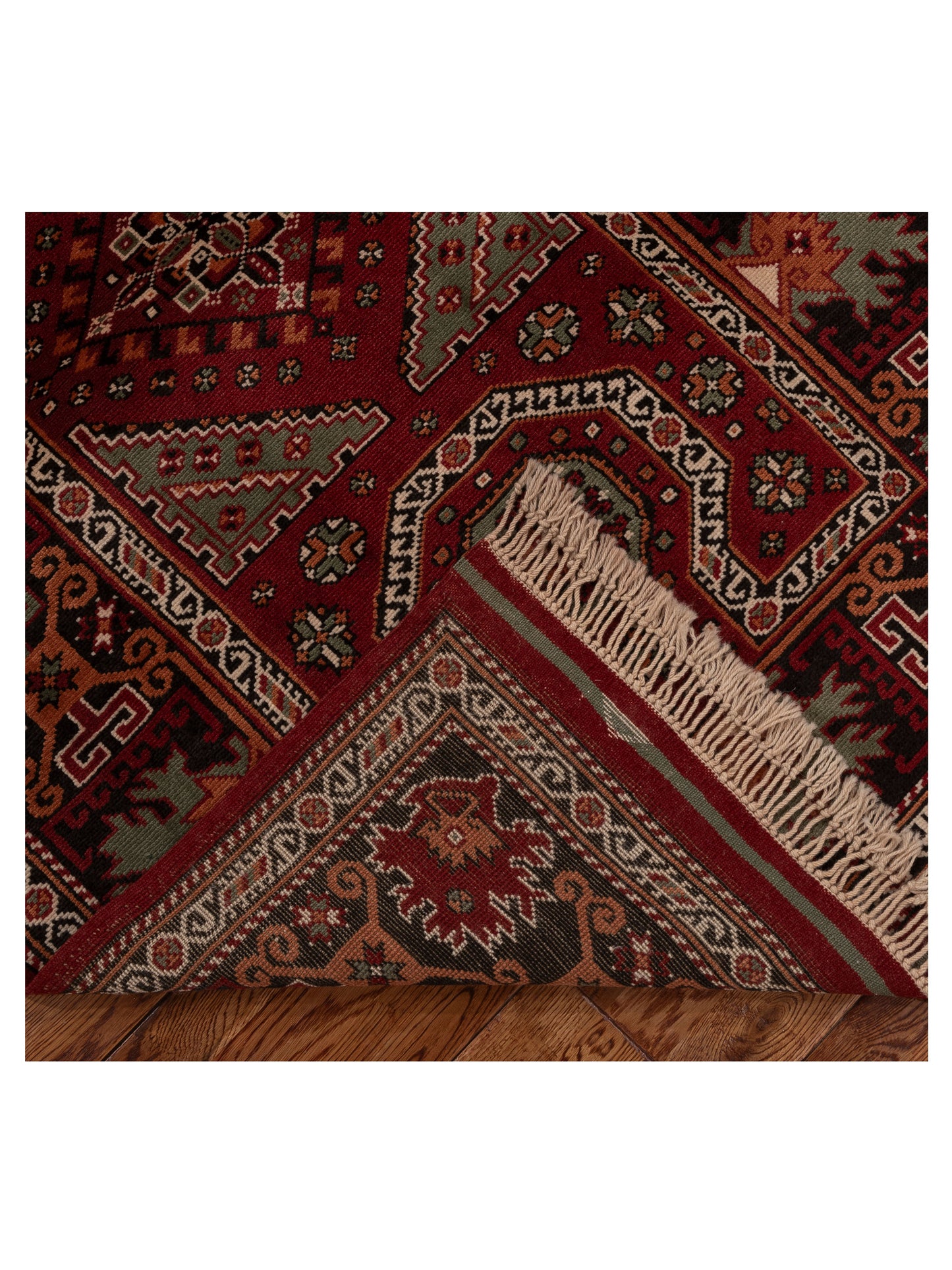Turkish Shirwan 154042 Red Black 3.9x5.10 Hand Knotted Rug